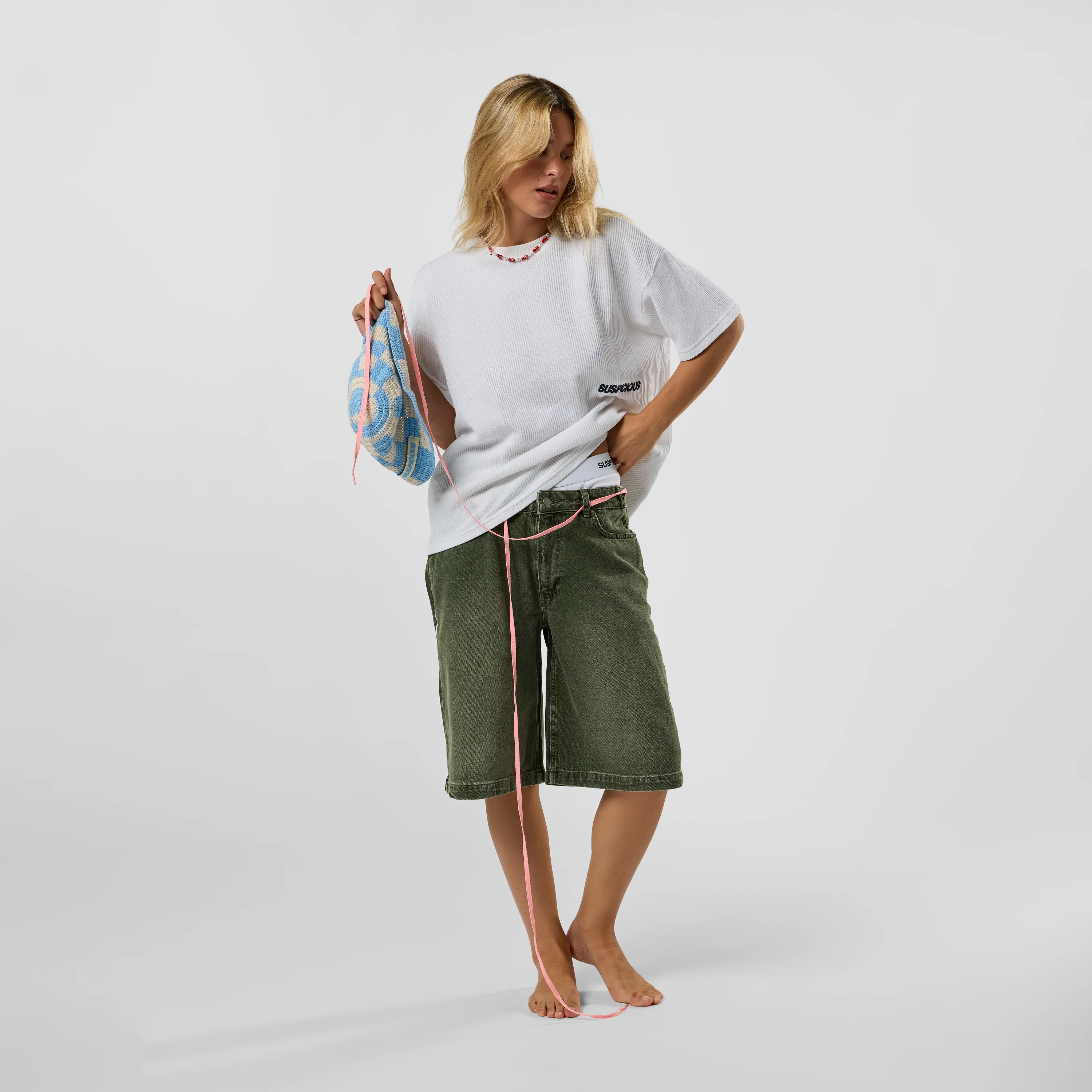 Basics / Essentials Waffle Shortsleeve - White - Image 5