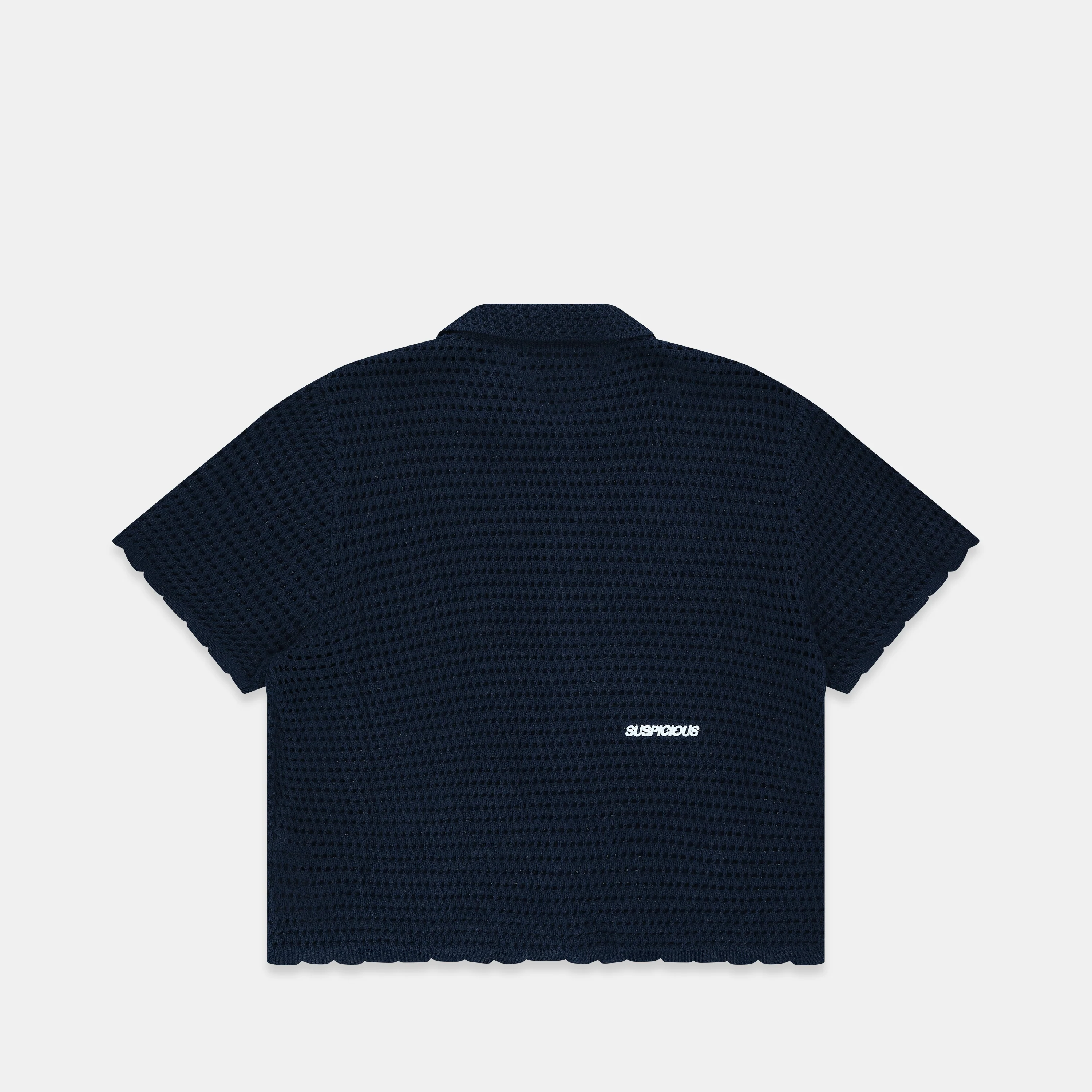 C&L / Essentials Crochet Shortsleeve Shirt - Coastal Blue - Image 3