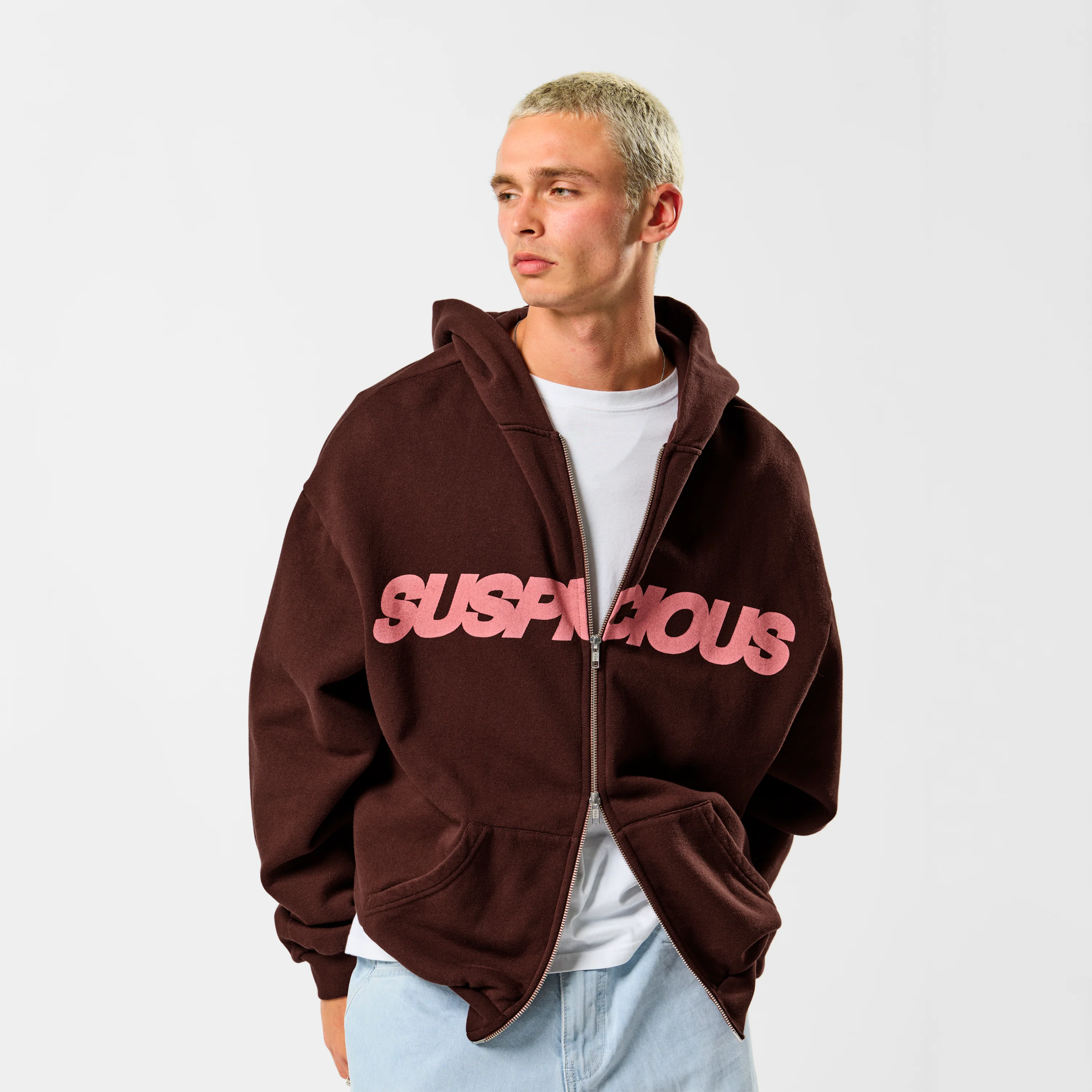 Camo / Base Zip-Up Hoodie - Burnt Mahogany - Image 2