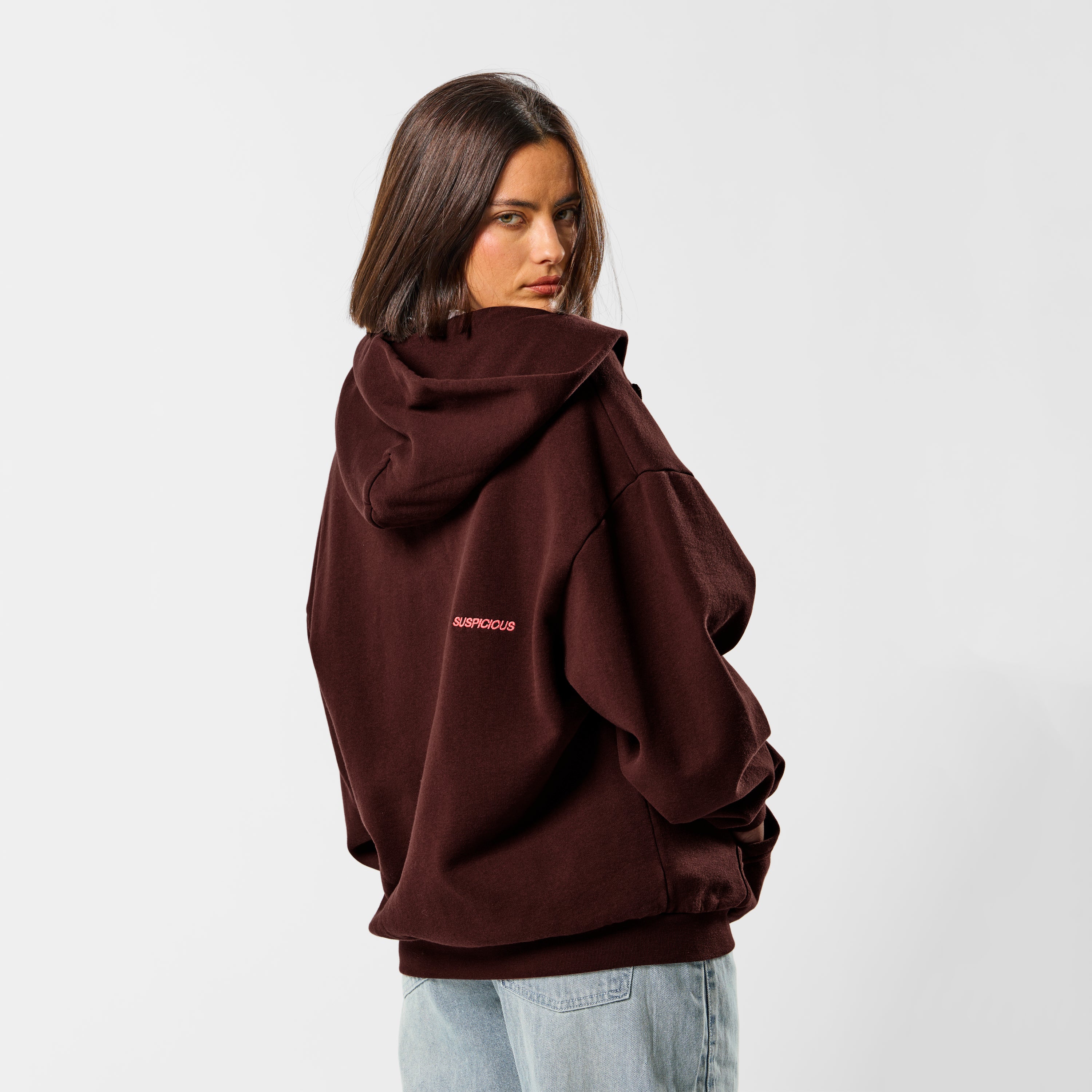 Camo / Base Zip-Up Hoodie - Burnt Mahogany - Image 5
