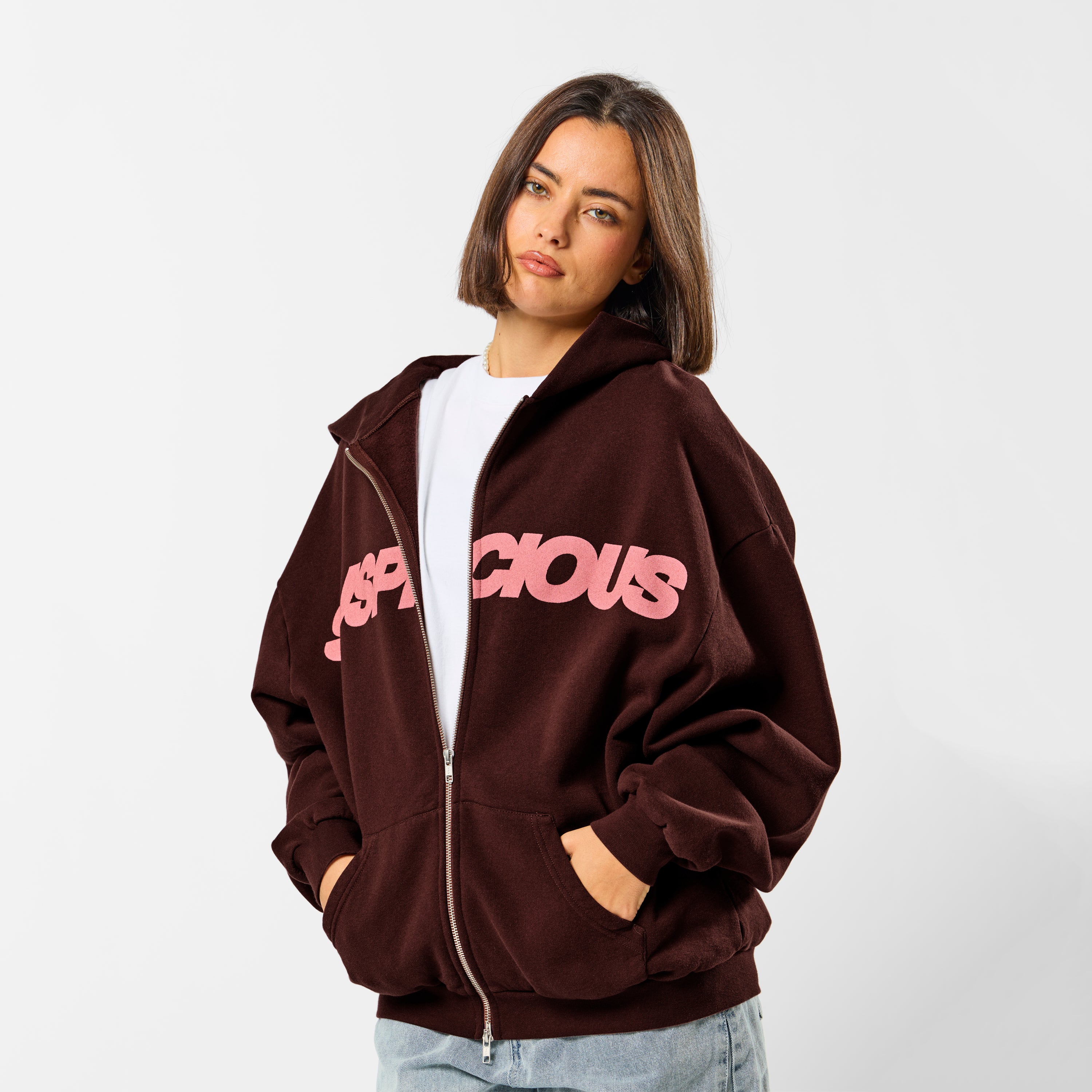 Camo / Base Zip-Up Hoodie - Burnt Mahogany - Image 9