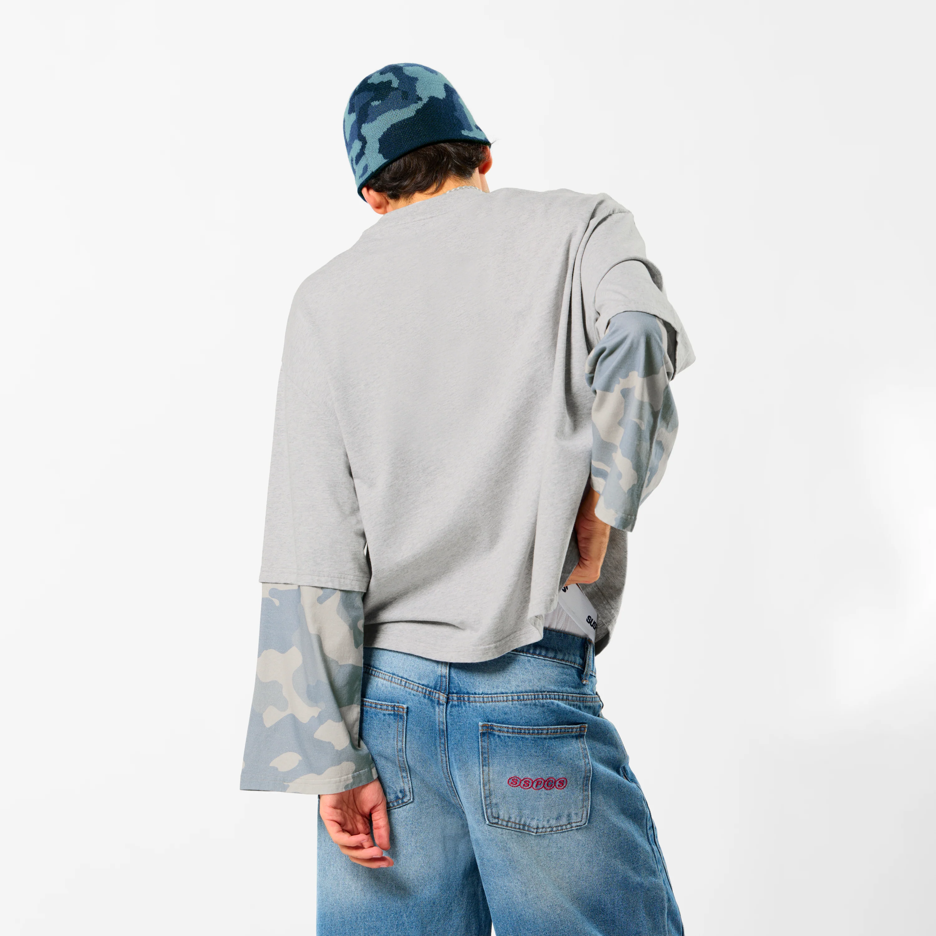 Camo / Glacier Camo Layered Longsleeve - Neutral Heather - Image 4