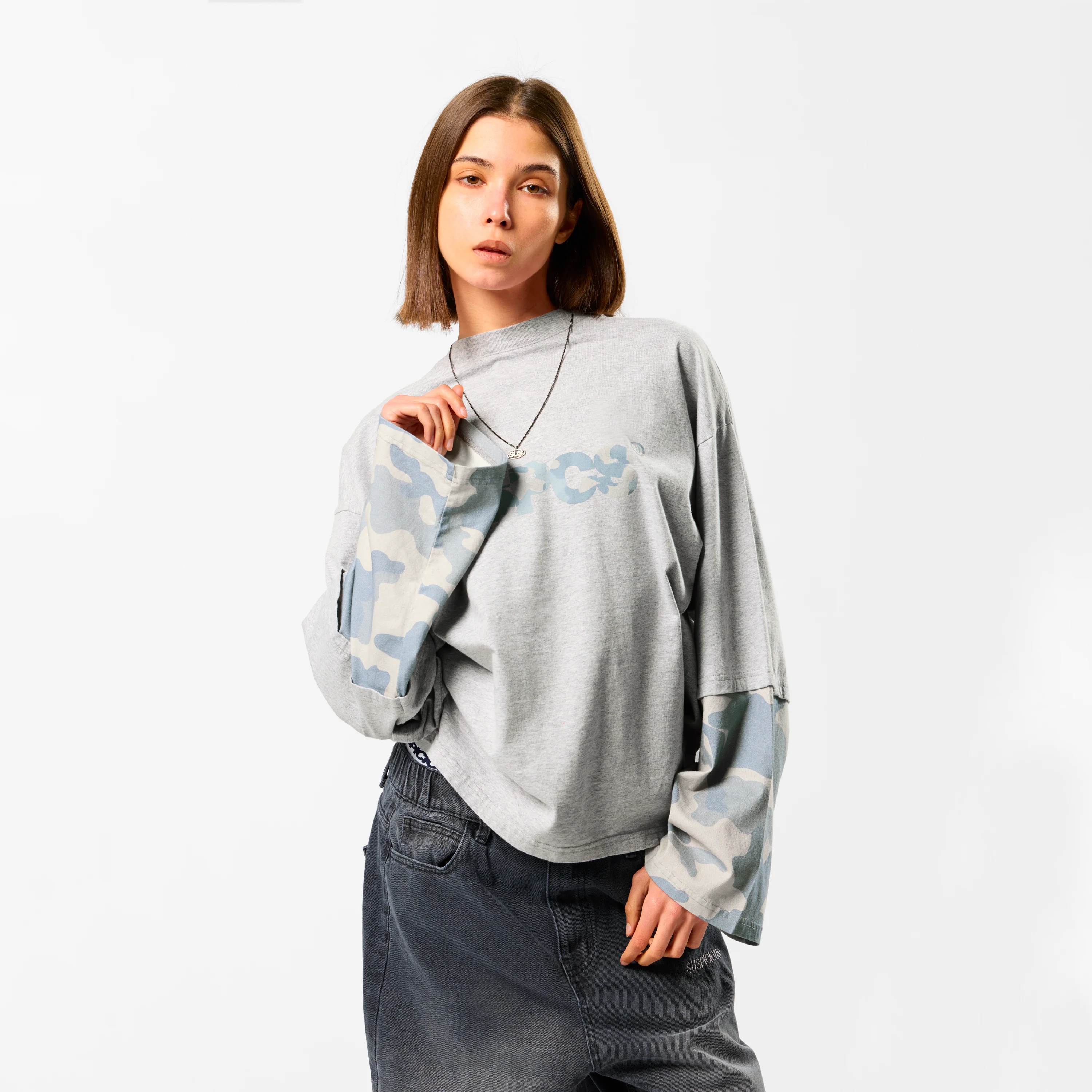 Camo / Glacier Camo Layered Longsleeve - Neutral Heather - Image 7