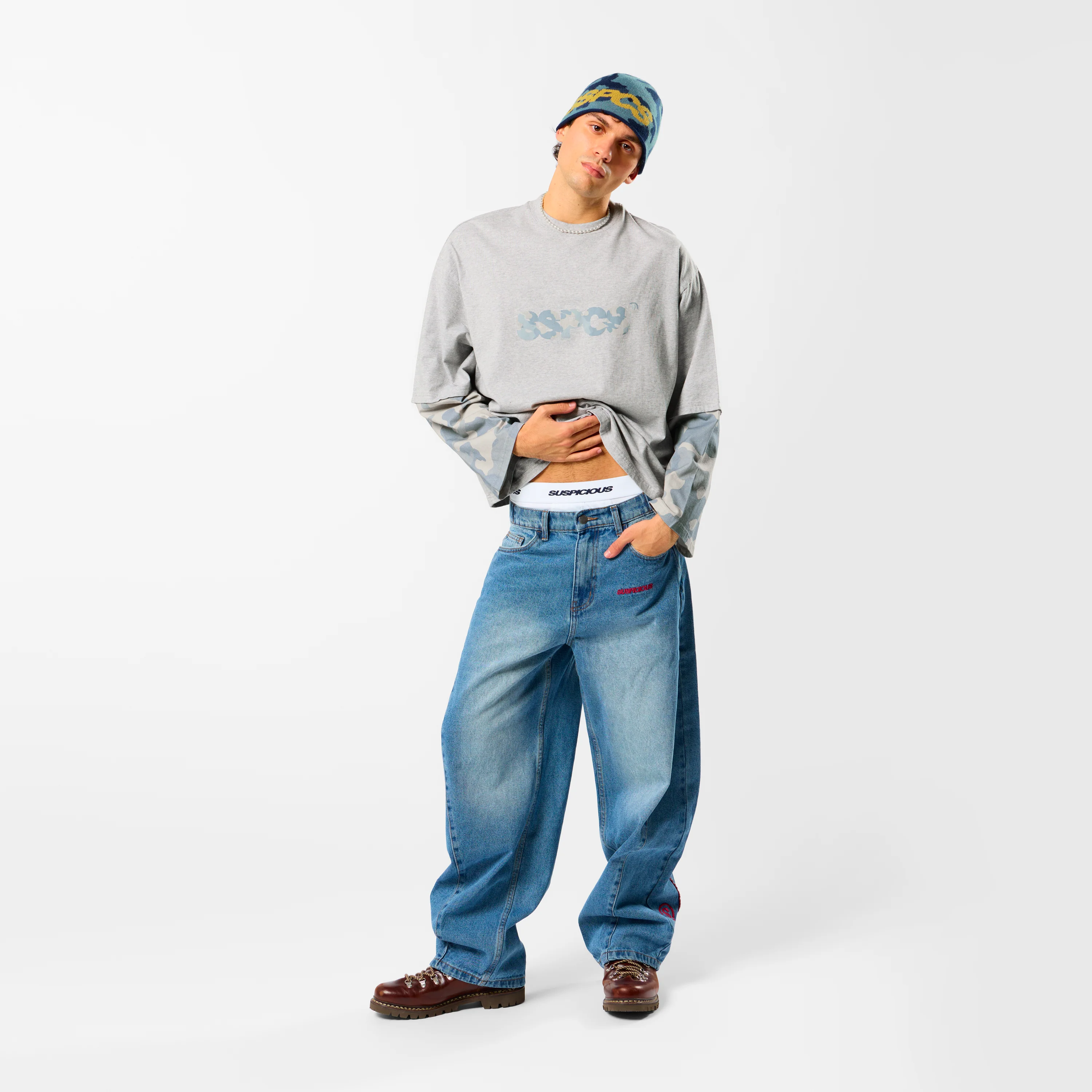 Camo / Glacier Camo Layered Longsleeve - Neutral Heather - Image 8