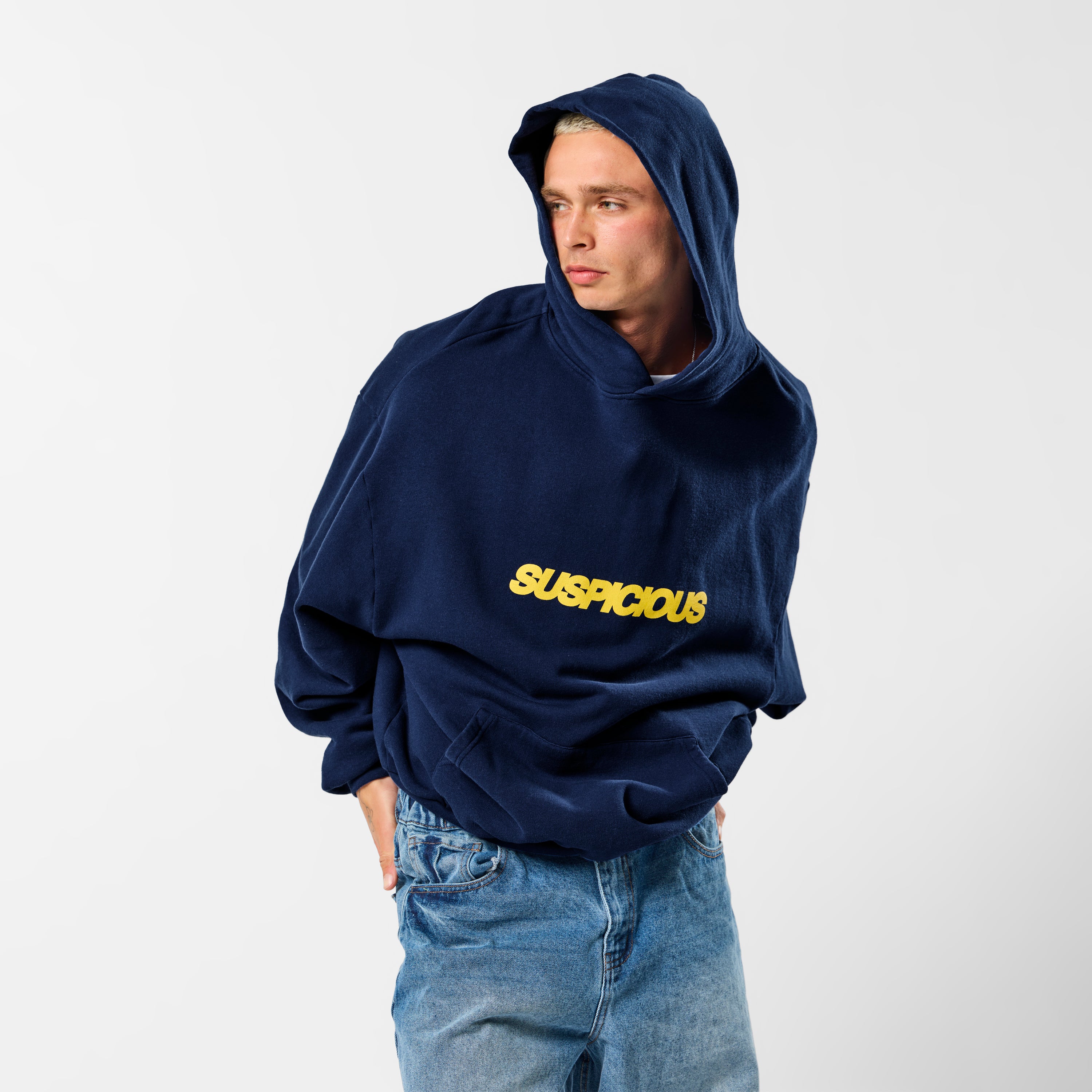 Camo / Slanted Hoodie - Deep Navy - Image 2