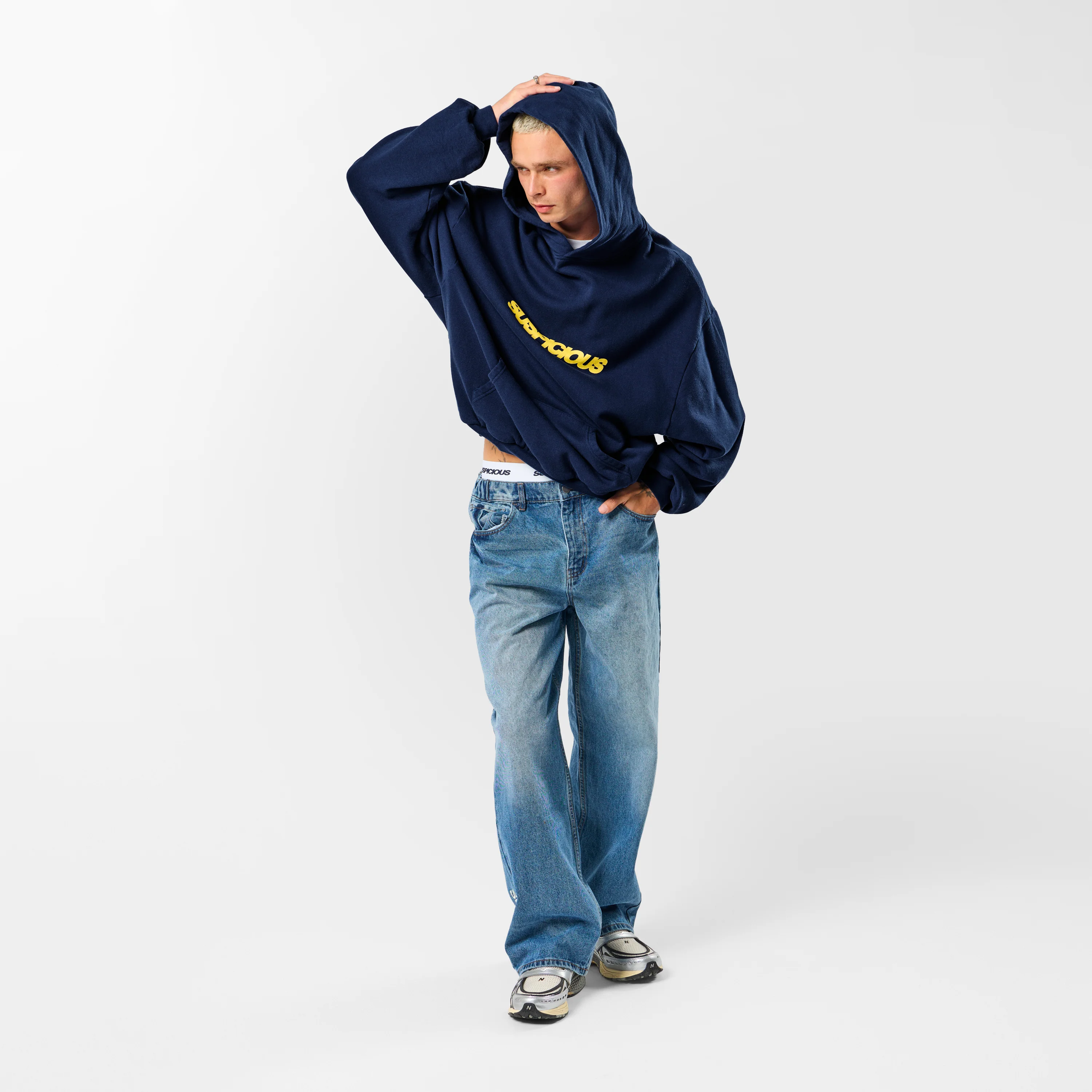 Camo / Slanted Hoodie - Deep Navy - Image 5
