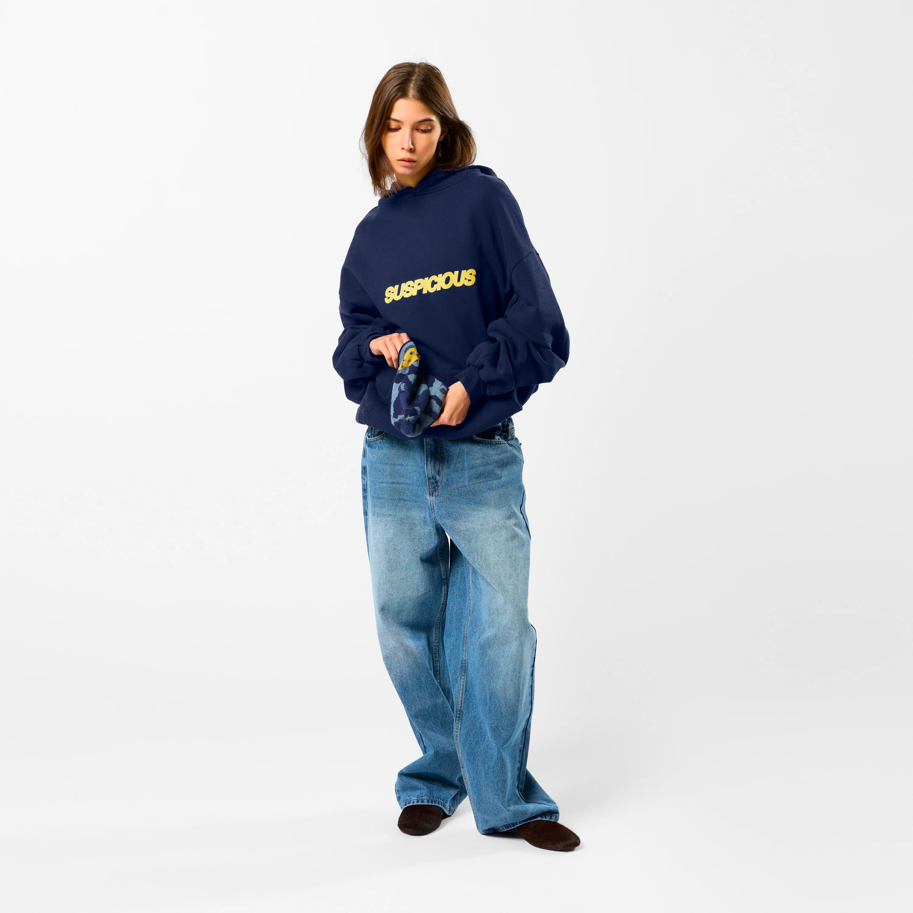 Camo / Slanted Hoodie - Deep Navy - Image 9