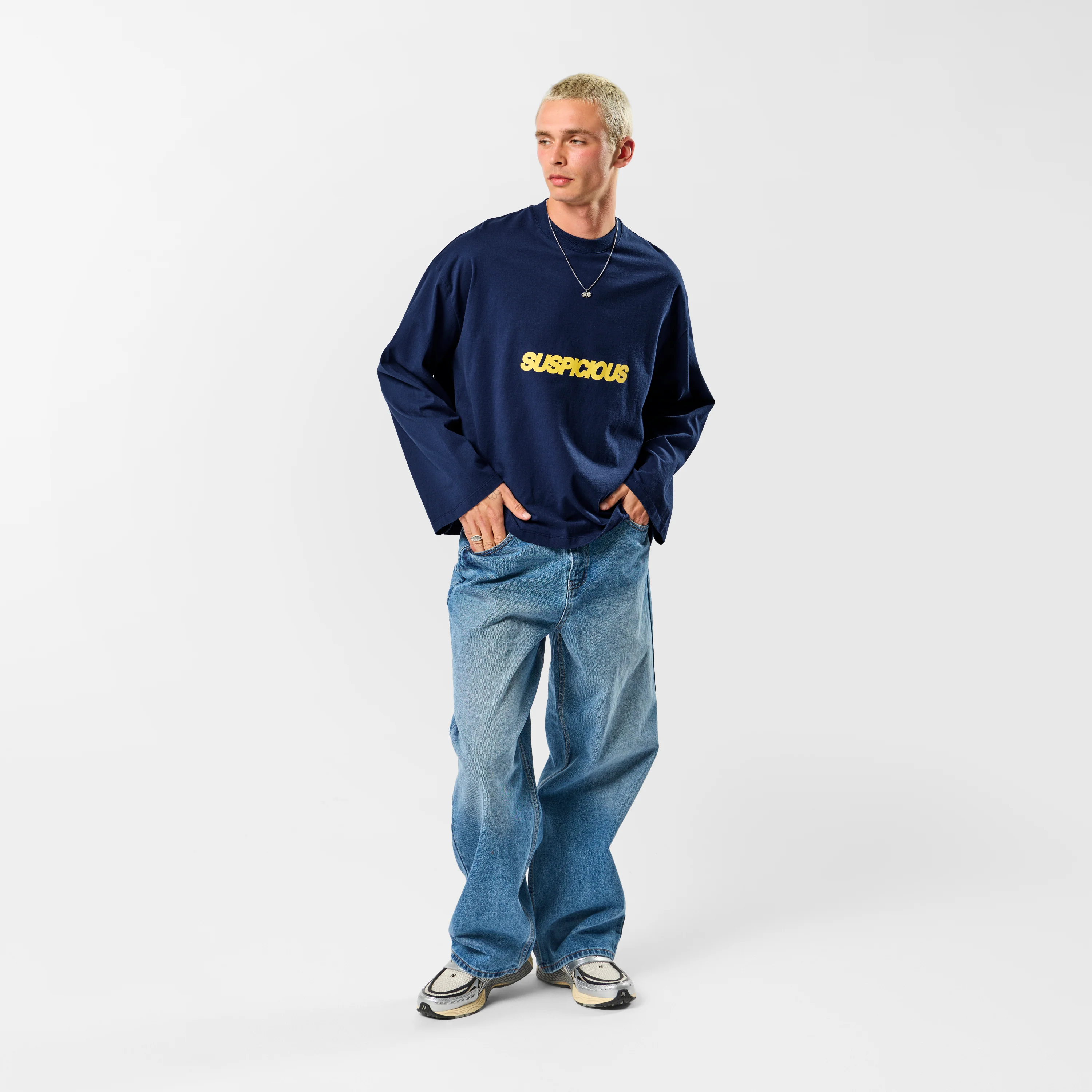 Camo / Slanted Longsleeve - Deep Navy - Image 3
