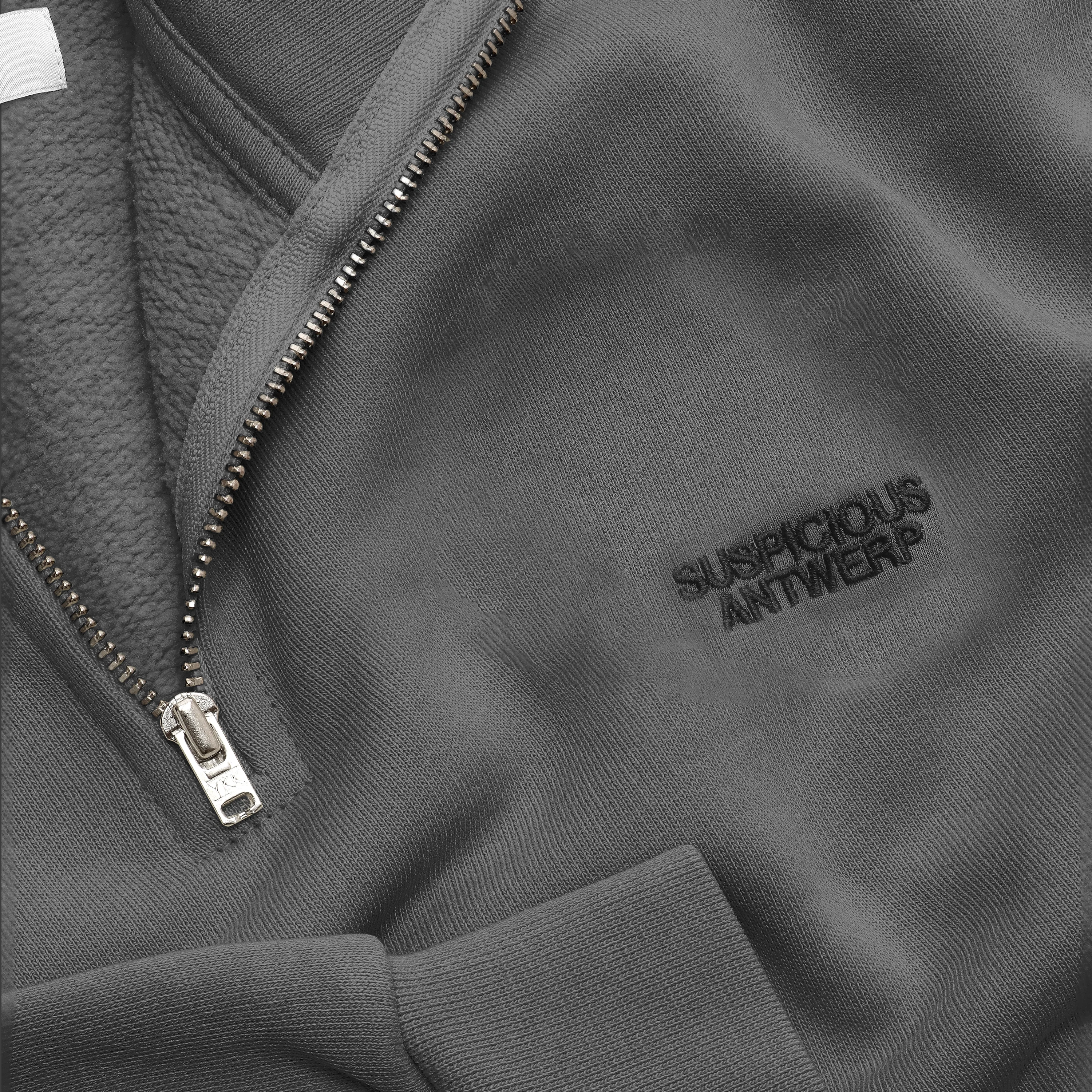 (Essentials '24) The Essentials Half-Zip Crewneck - Dark Shadow - Image 3