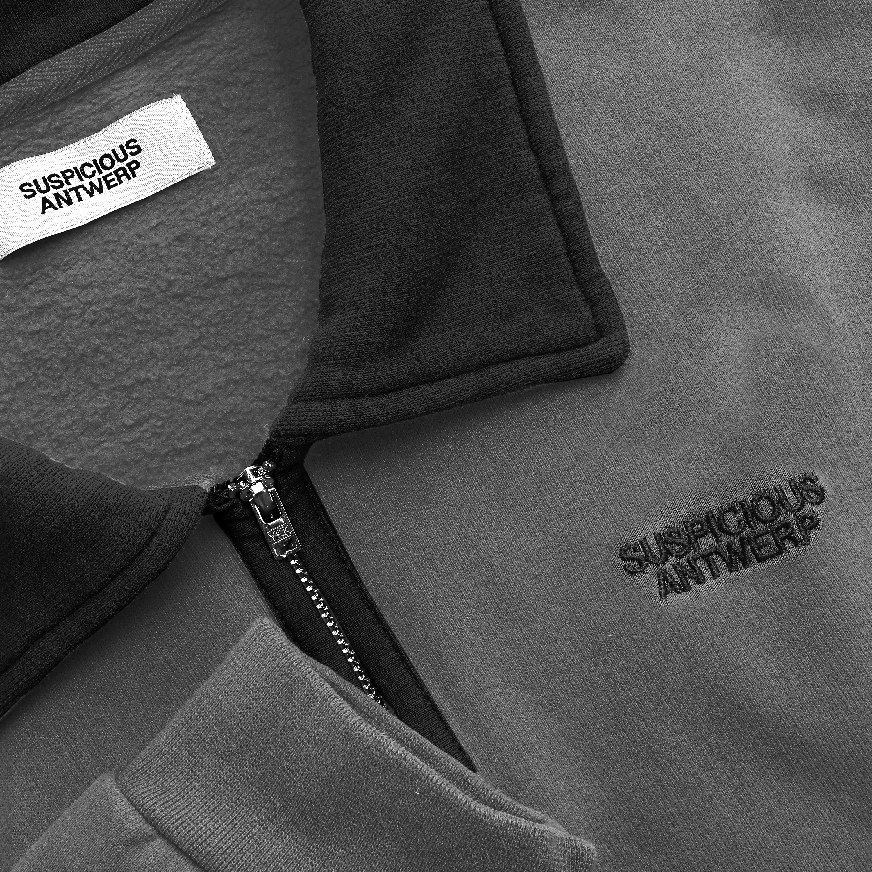 (Essentials '24) The Essentials Half-Zip Polo - Dark Shadow - Image 3