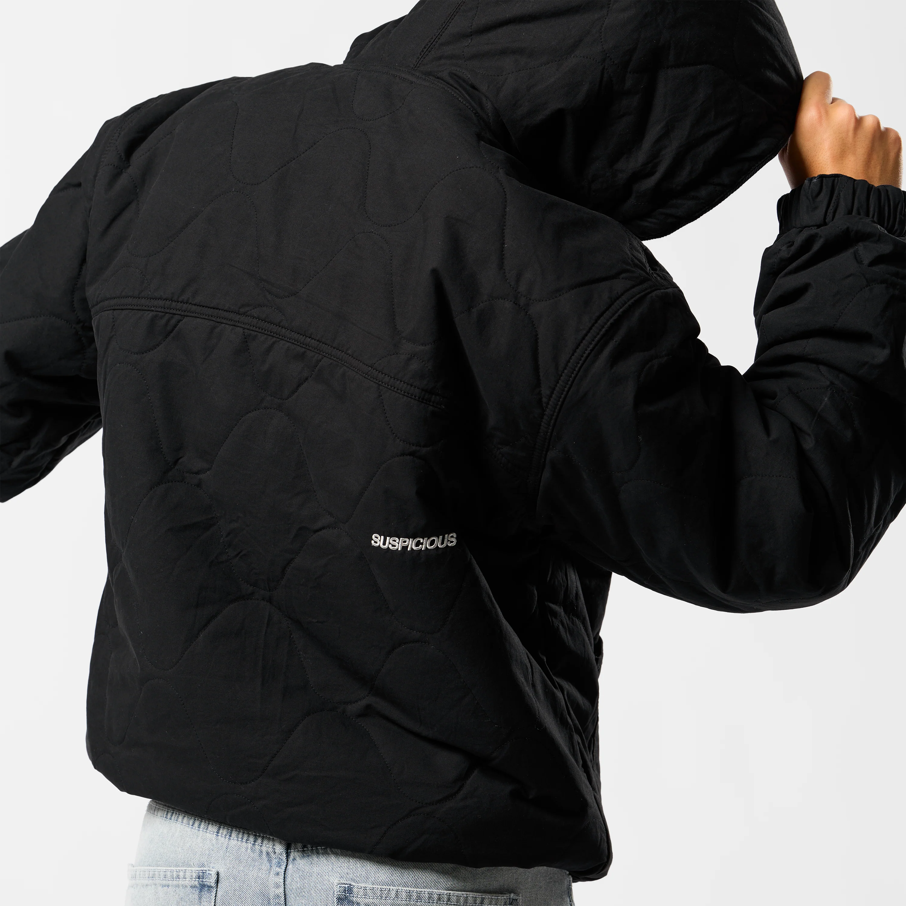 Fall / Reversible Canvas Hooded Jacket - Black - Image 12