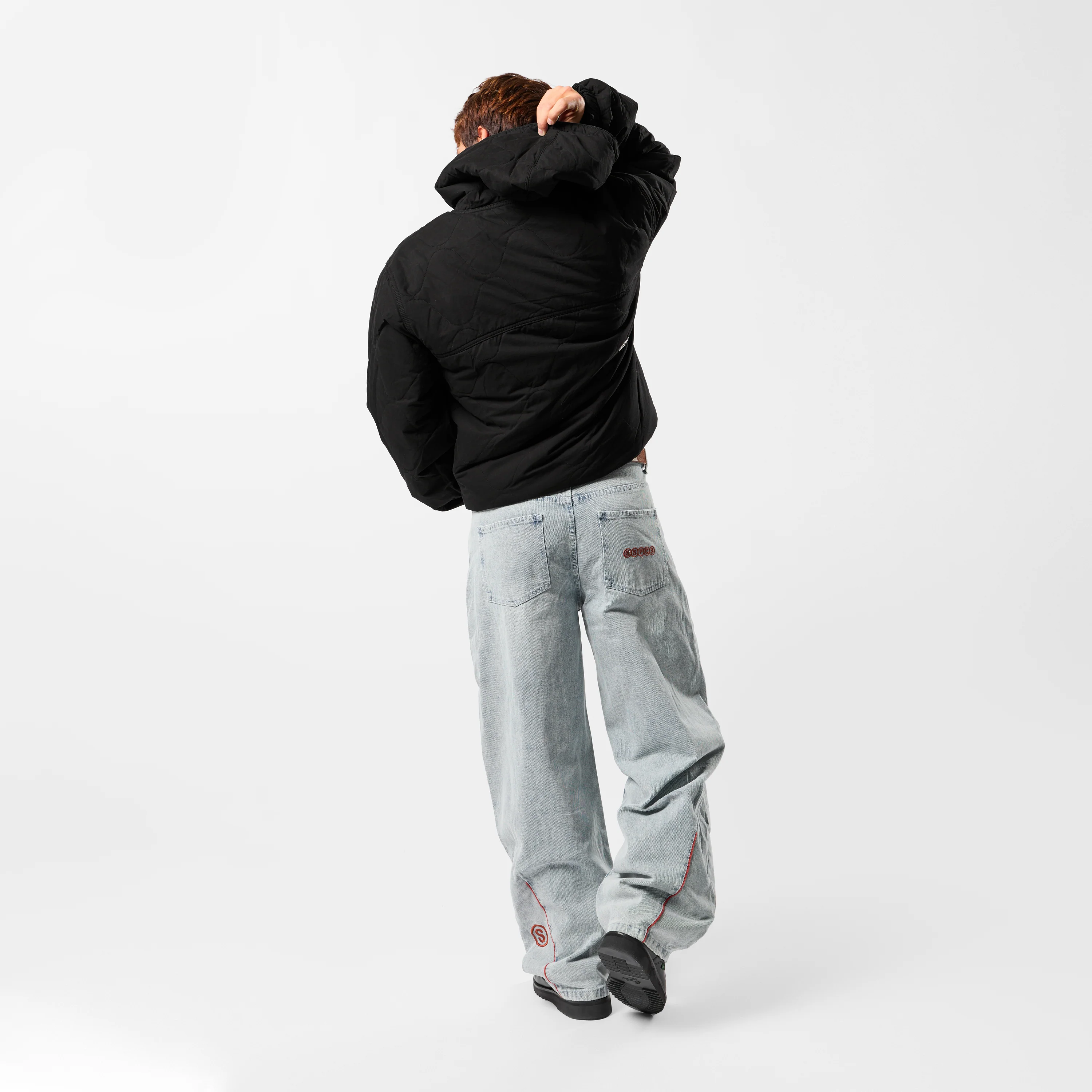 Fall / Reversible Canvas Hooded Jacket - Black - Image 17