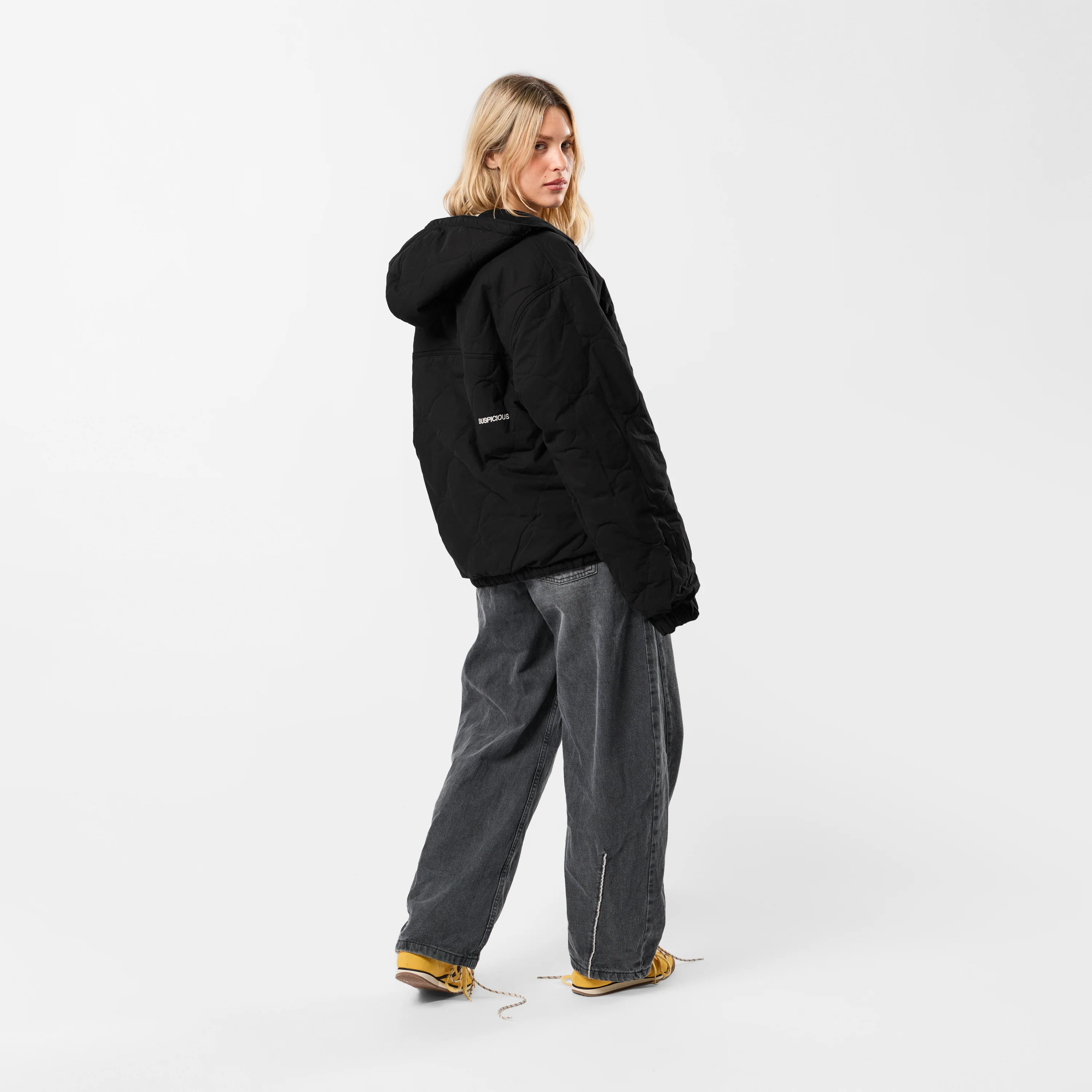Fall / Reversible Canvas Hooded Jacket - Black - Image 18