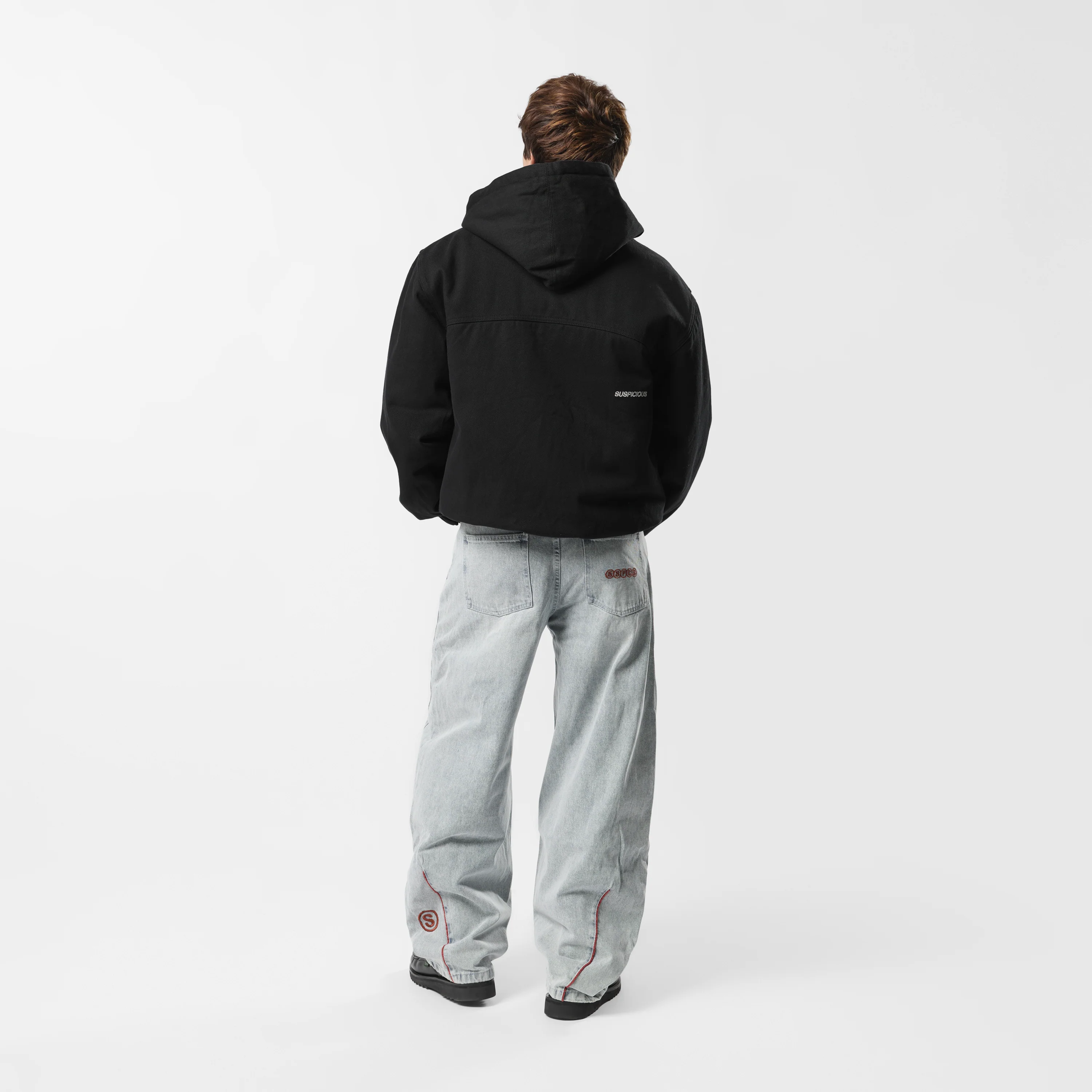Fall / Reversible Canvas Hooded Jacket - Black - Image 8
