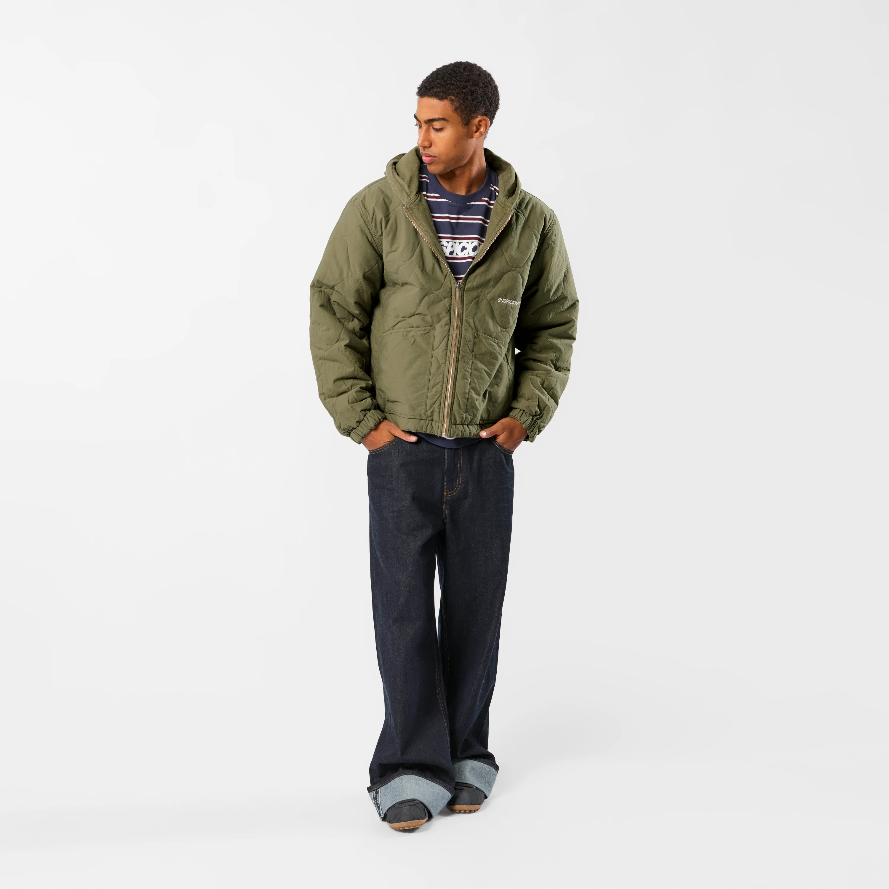 Fall / Reversible Canvas Hooded Jacket - Lichen Green - Image 15
