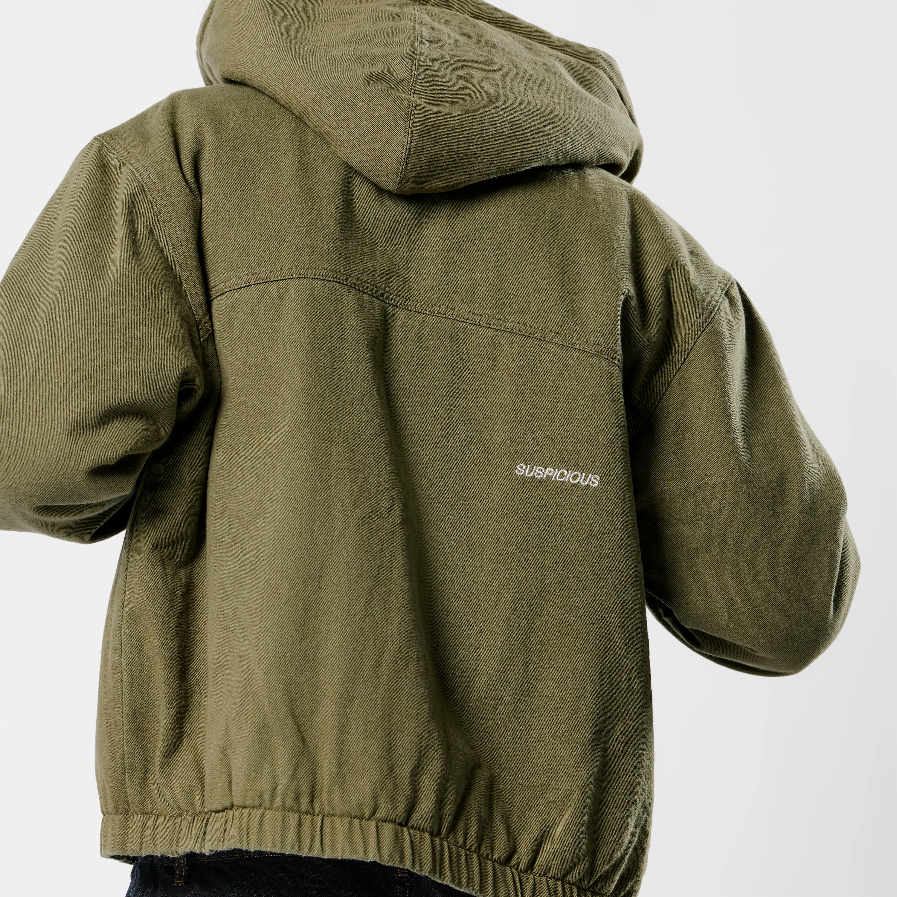 Fall / Reversible Canvas Hooded Jacket - Lichen Green - Image 9