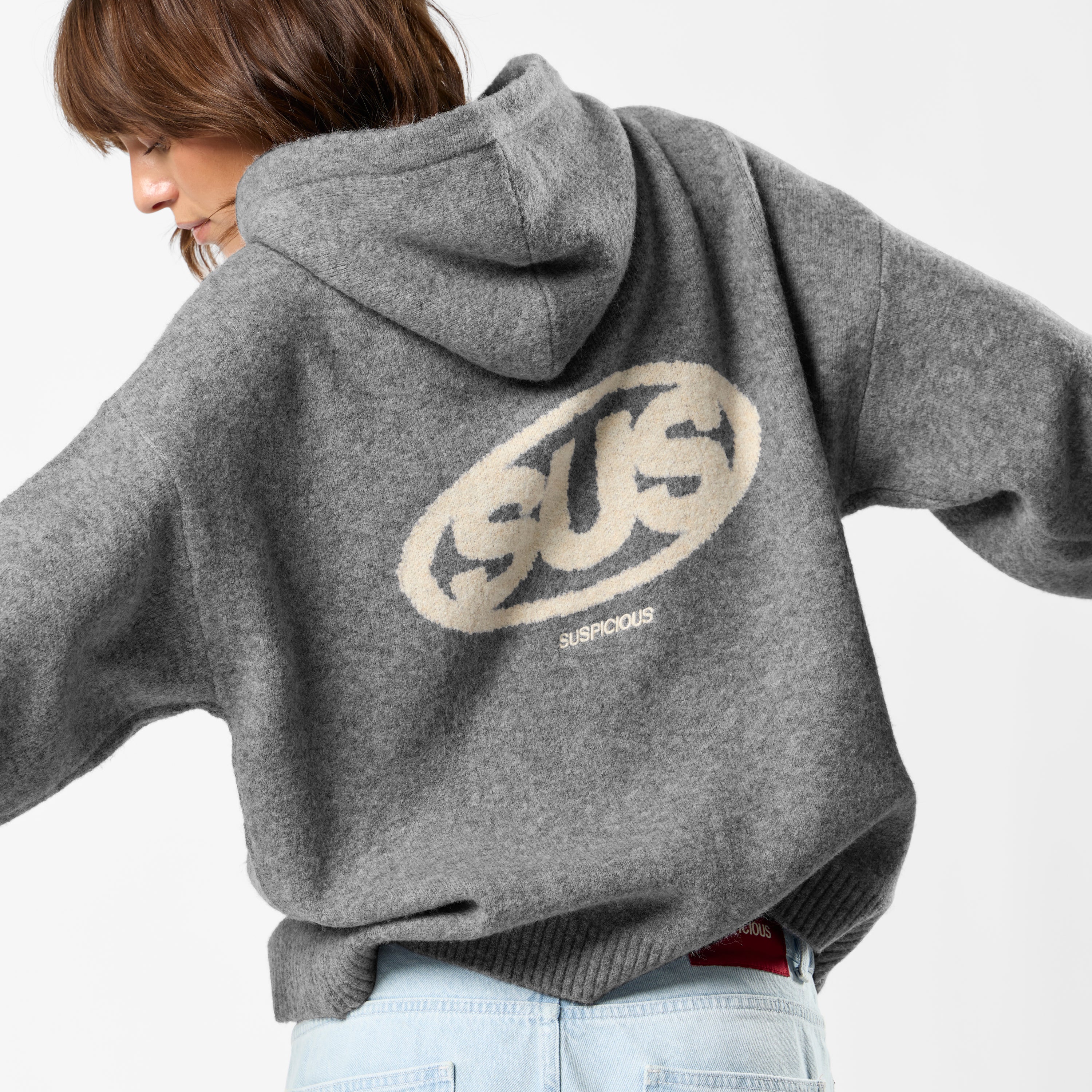 Fall / The SUS Knitted Hoodie - Heather Grey - Image 2