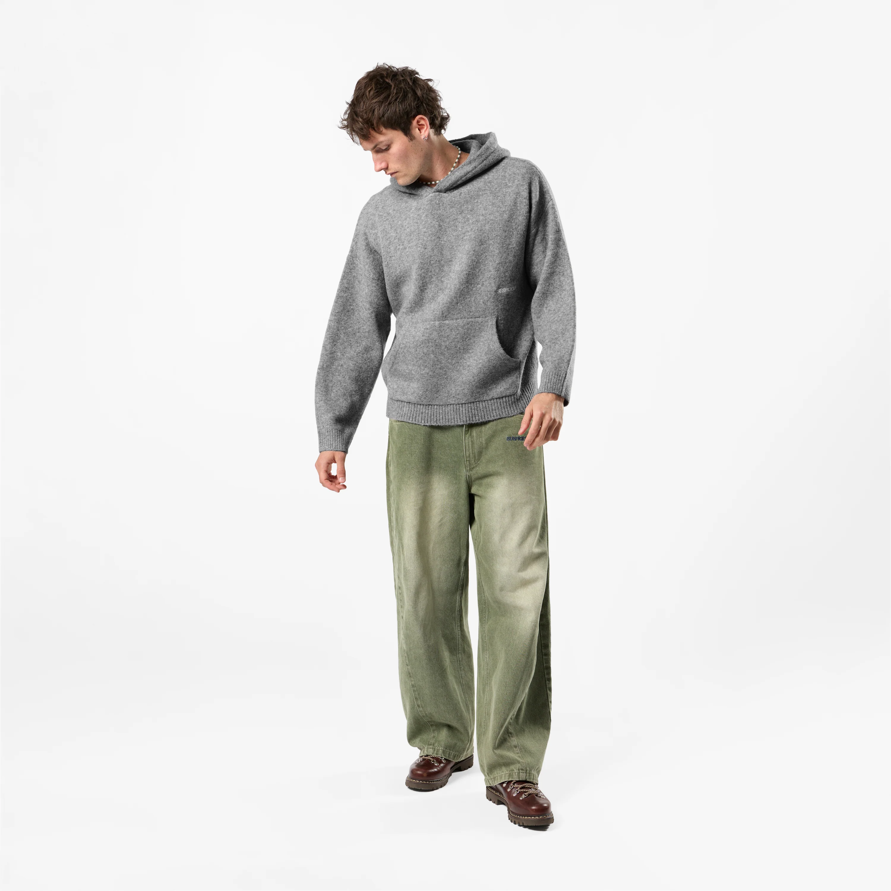 Fall / The SUS Knitted Hoodie - Heather Grey - Image 5