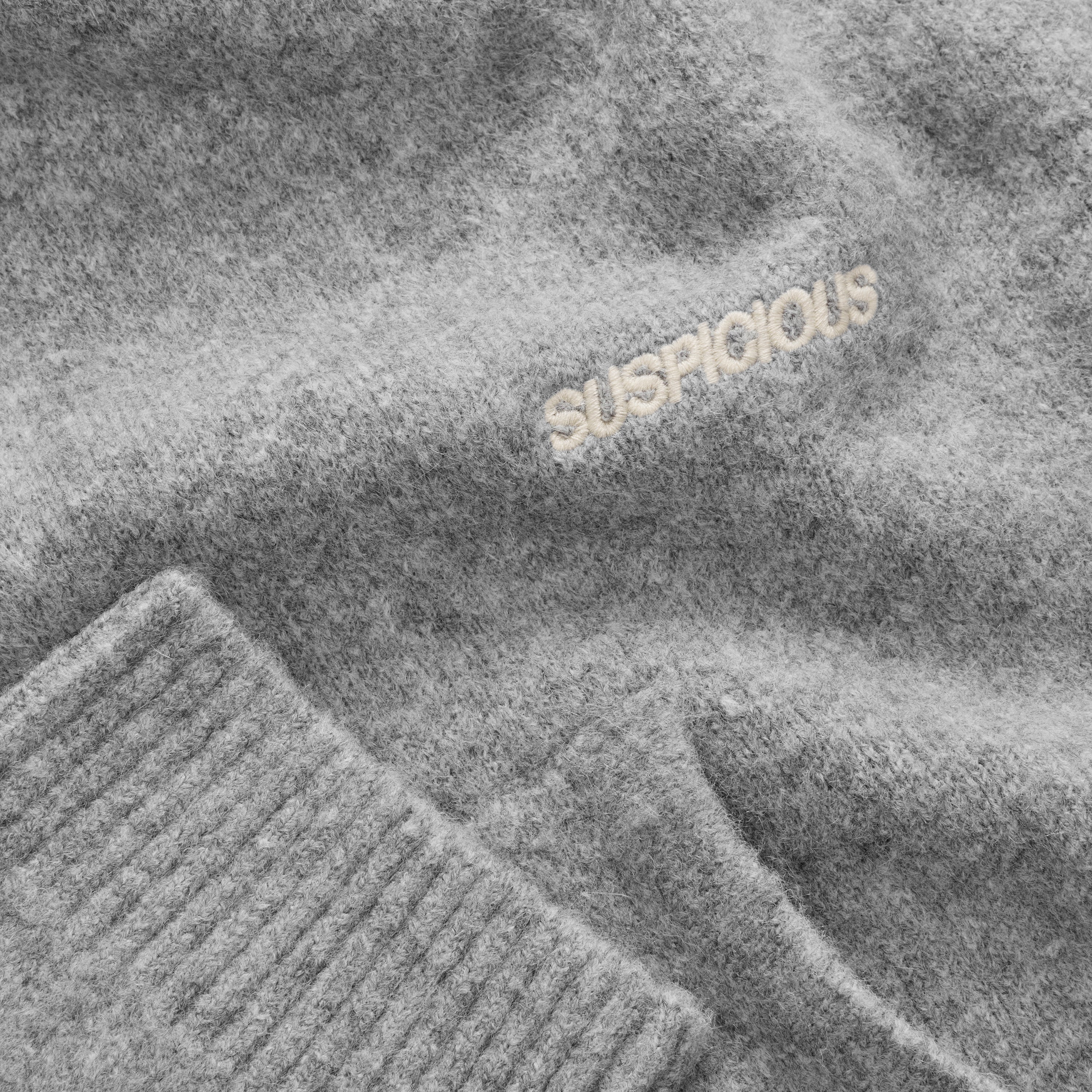 Fall / The SUS Knitted Hoodie - Heather Grey - Image 7