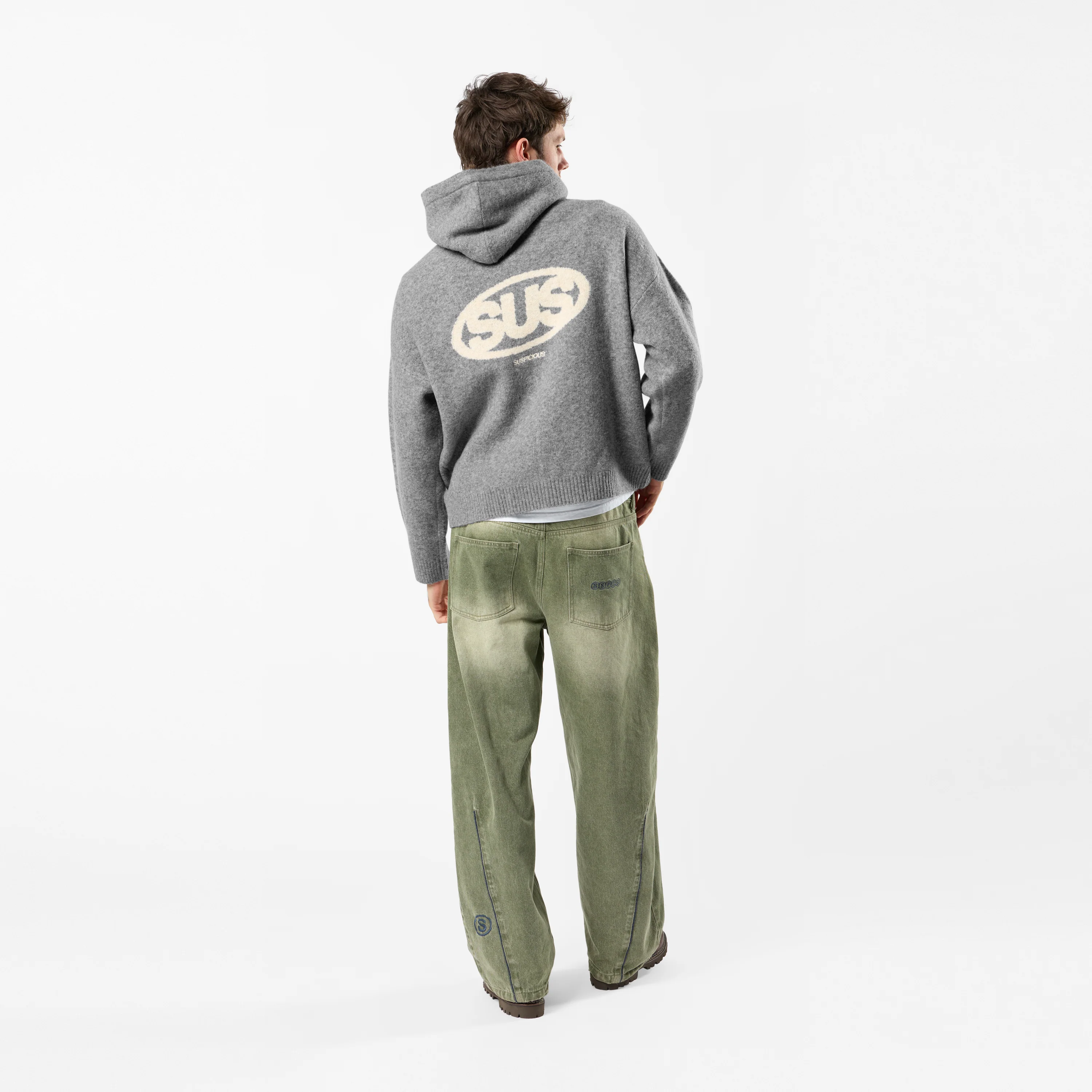 Fall / The SUS Knitted Hoodie - Heather Grey - Image 8