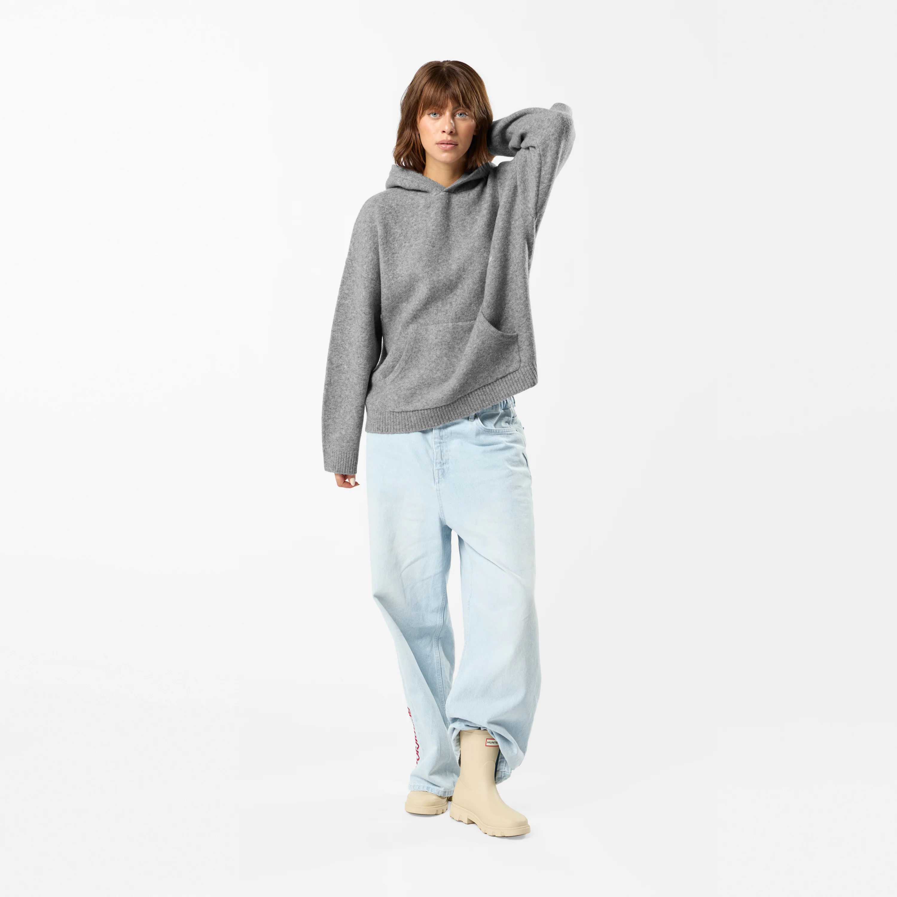 Fall / The SUS Knitted Hoodie - Heather Grey - Image 9