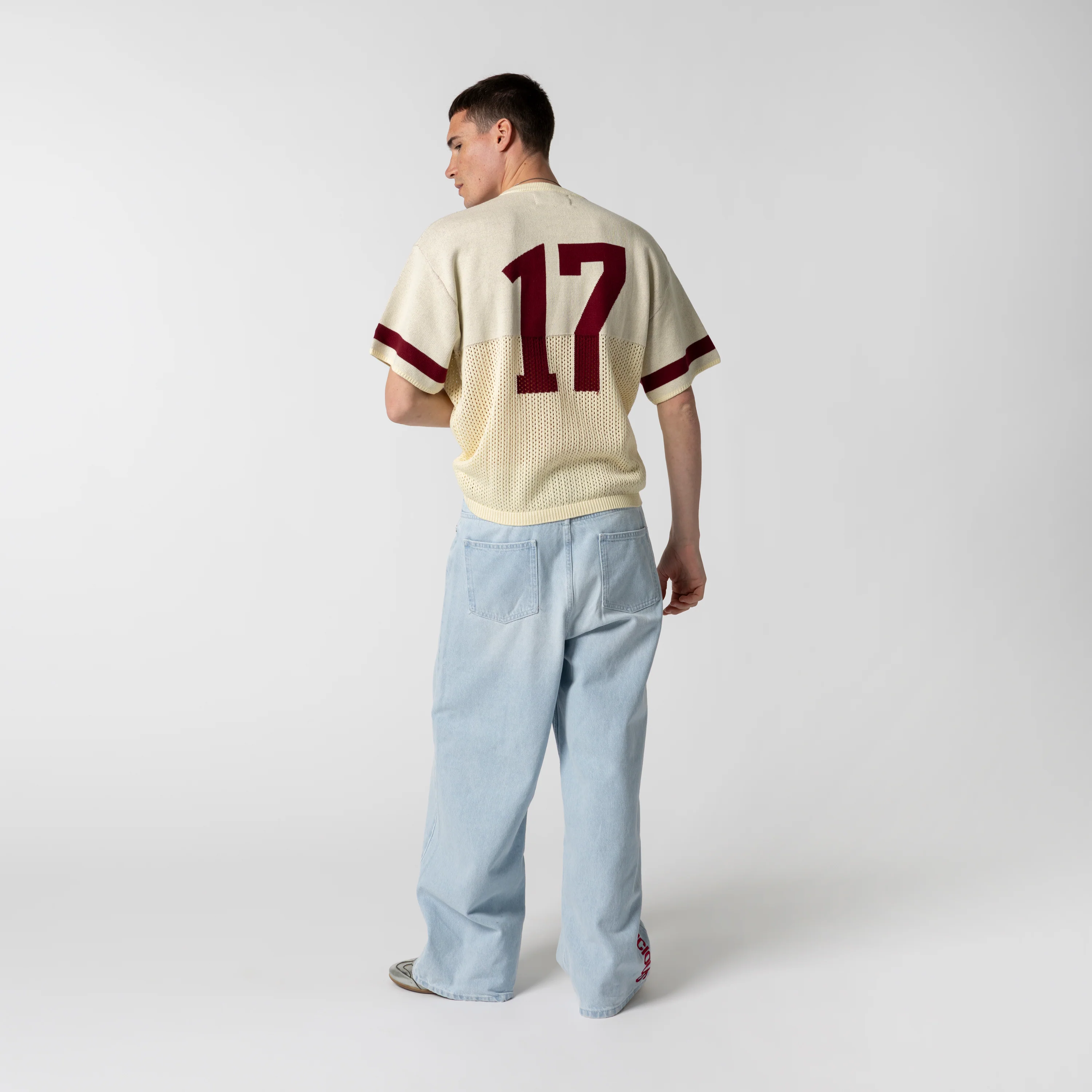Football / Knitted Football Jersey - Natural Burgundy - Image 6