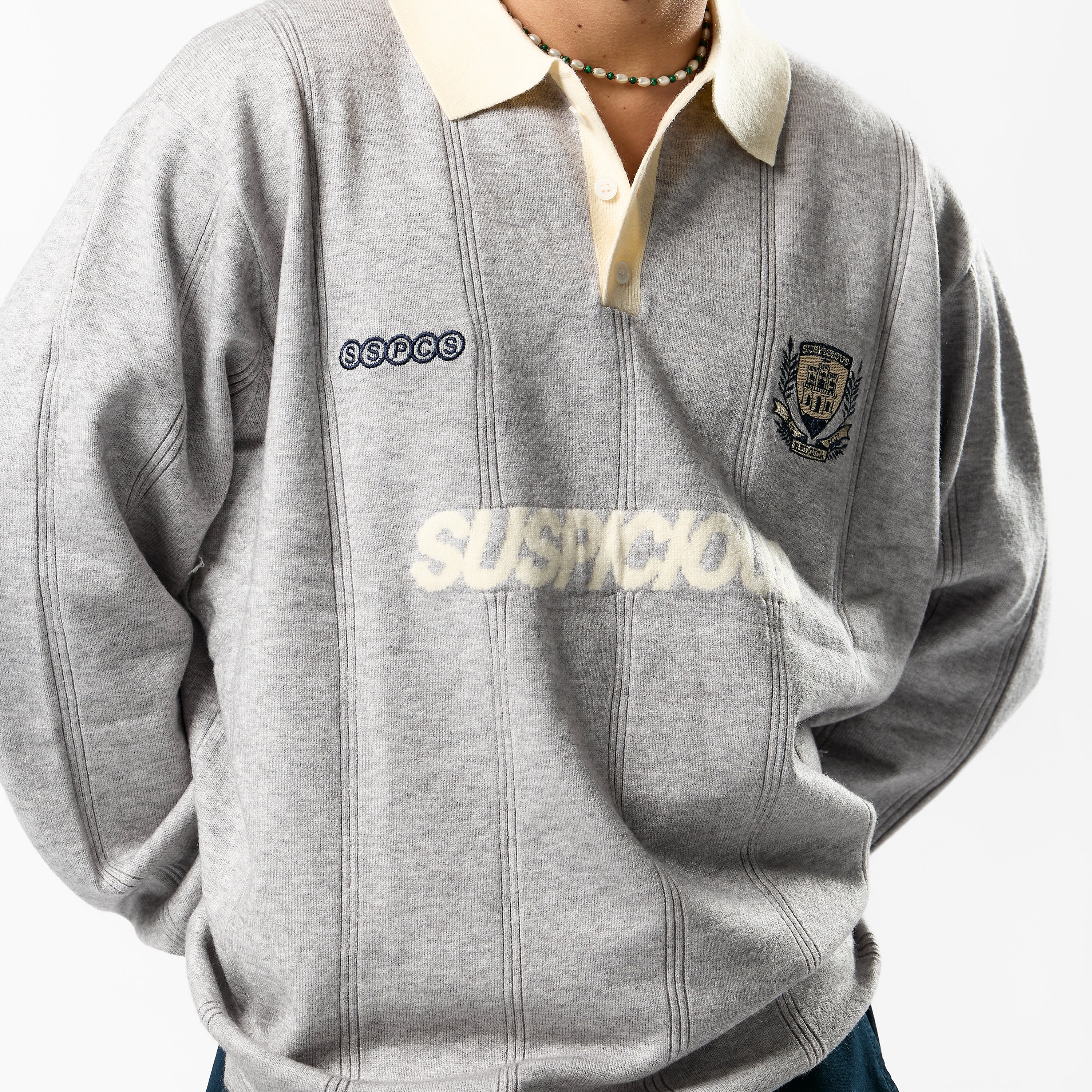 Football / Knitted Football Polo - Neutral Heather - Image 10