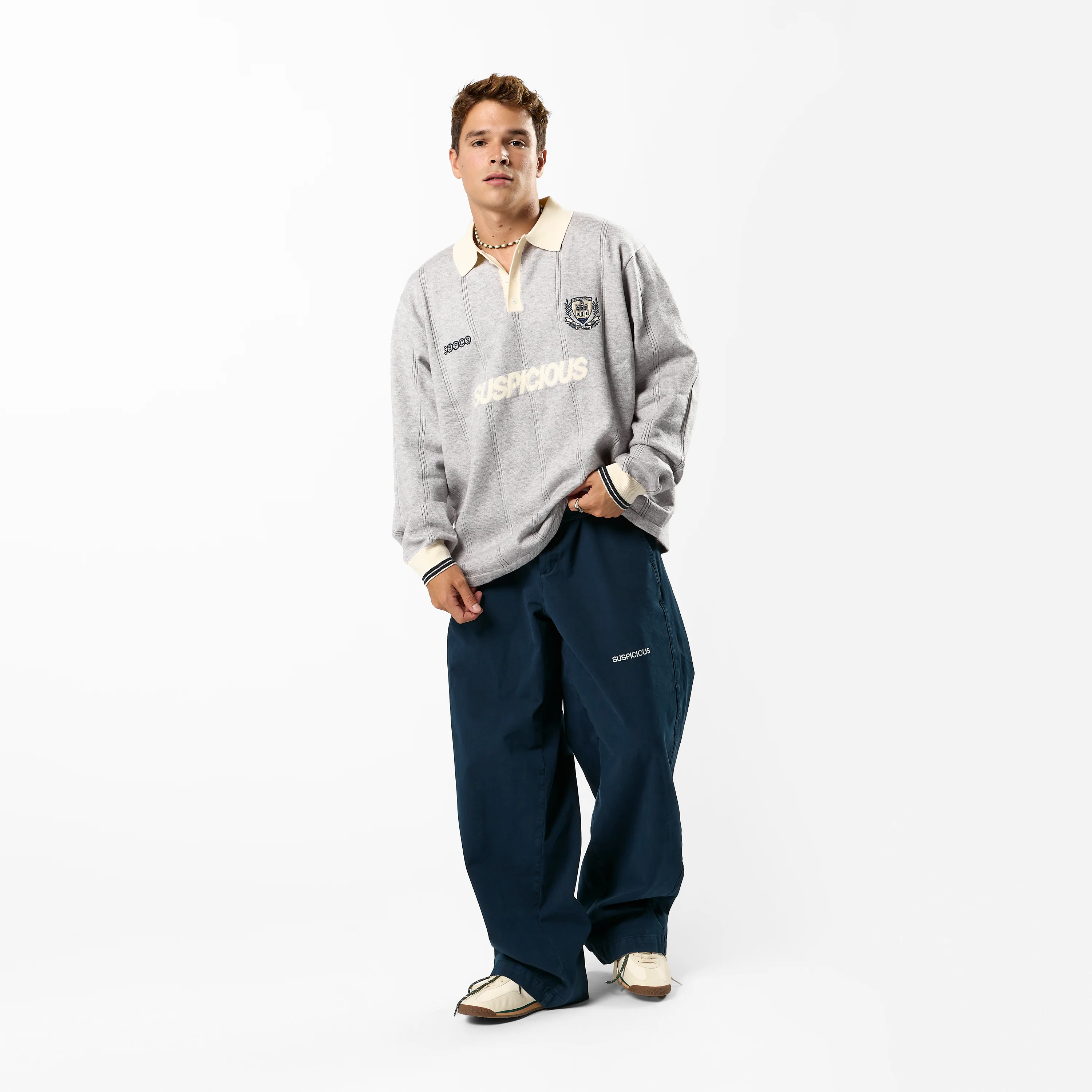 Football / Knitted Football Polo - Neutral Heather - Image 5