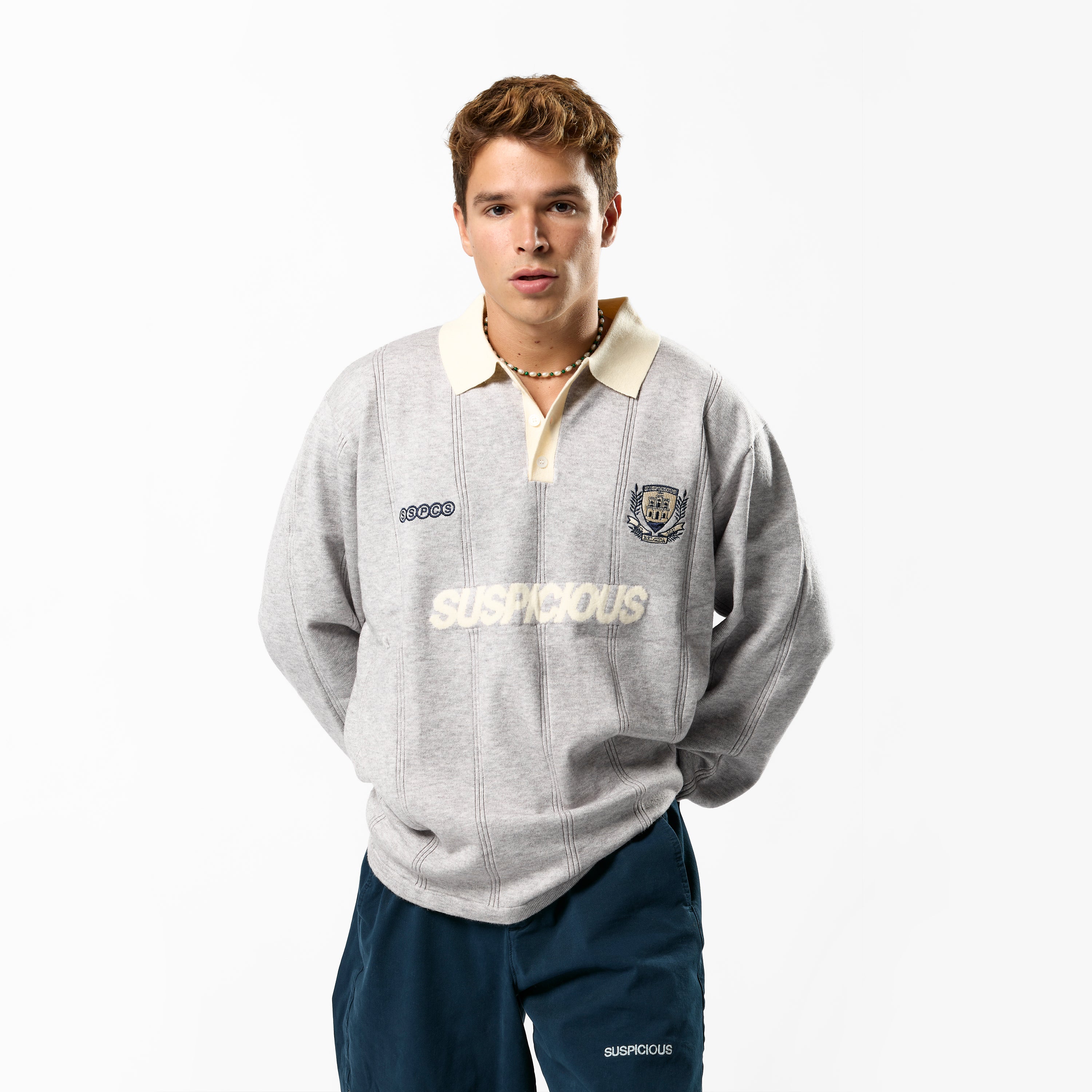 Football / Knitted Football Polo - Neutral Heather - Image 7