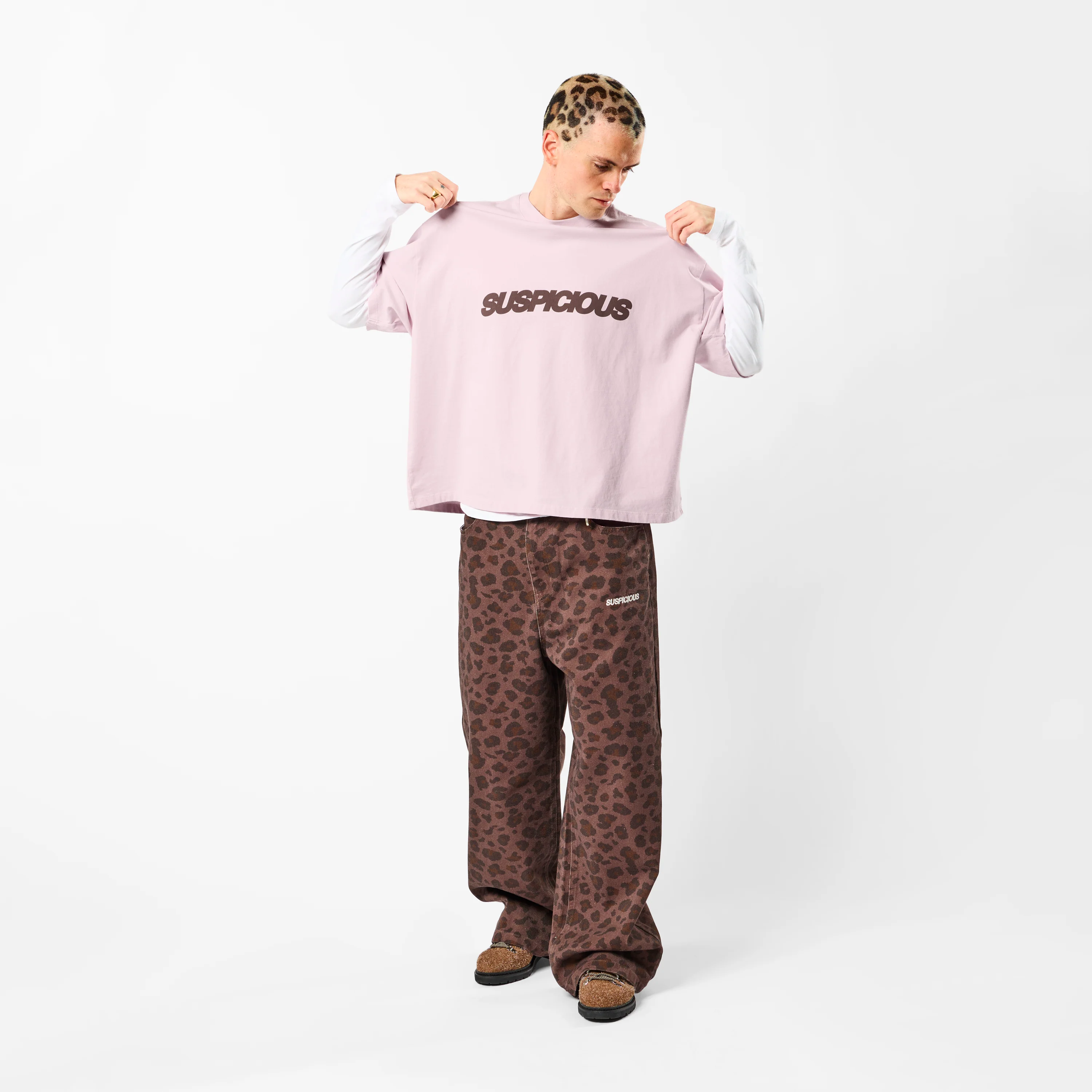 Leopard / Base Tee - Light Lilac - Image 7