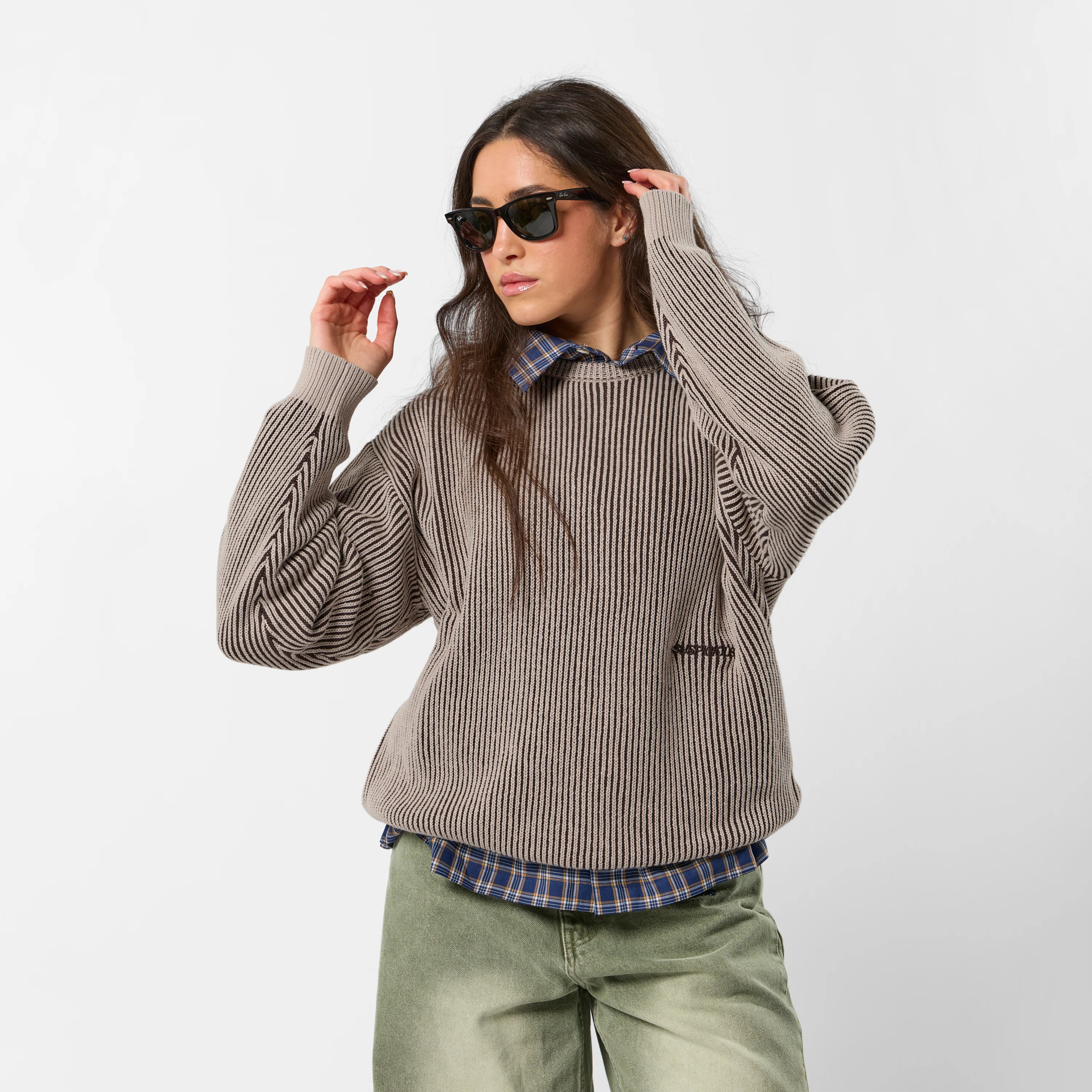 Leopard / Essentials Vintage Knitted Sweat - Brown - Image 7
