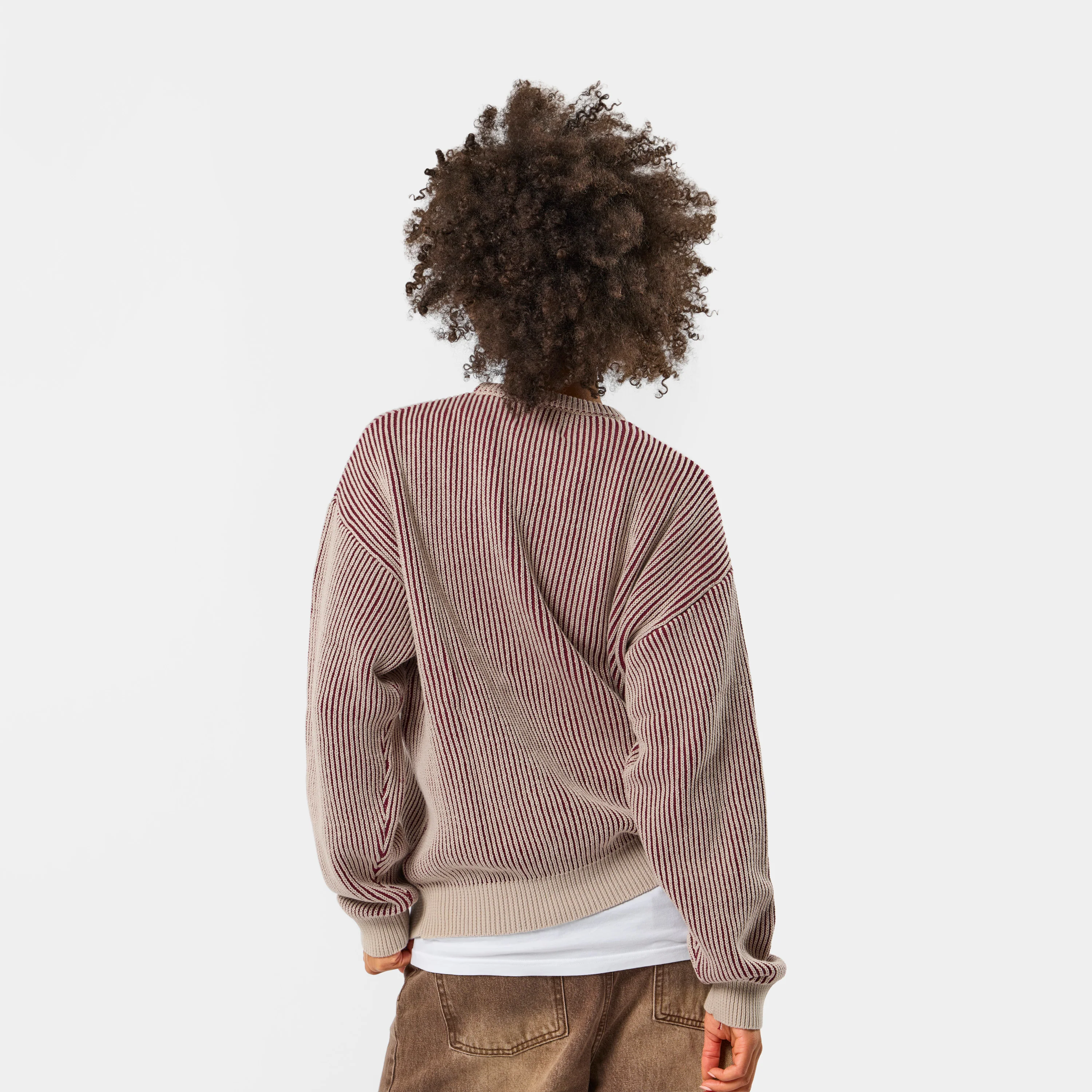 Leopard / Essentials Vintage Knitted Sweat - Burgundy - Image 6