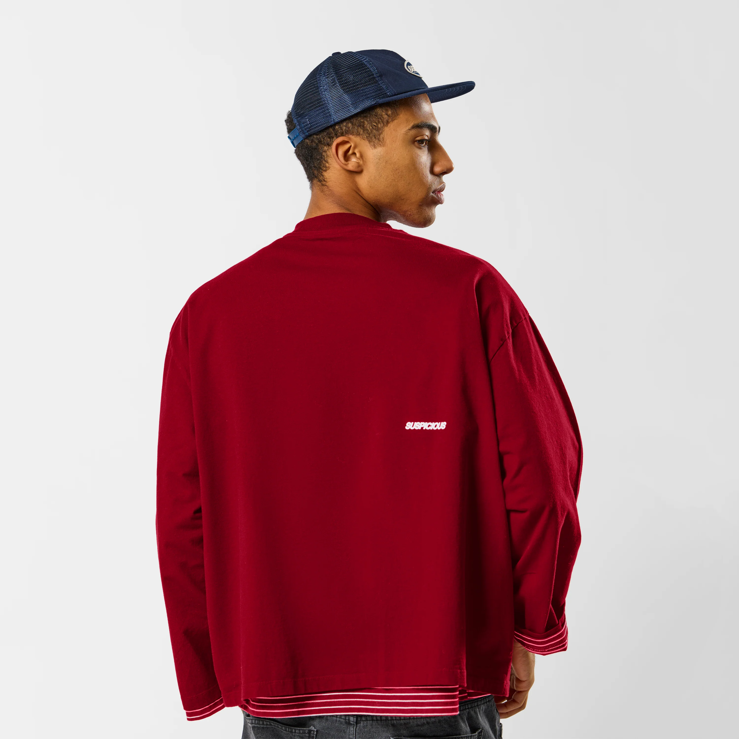 Off Season / Badge Line Up Longsleeve - Dark Red - Image 5