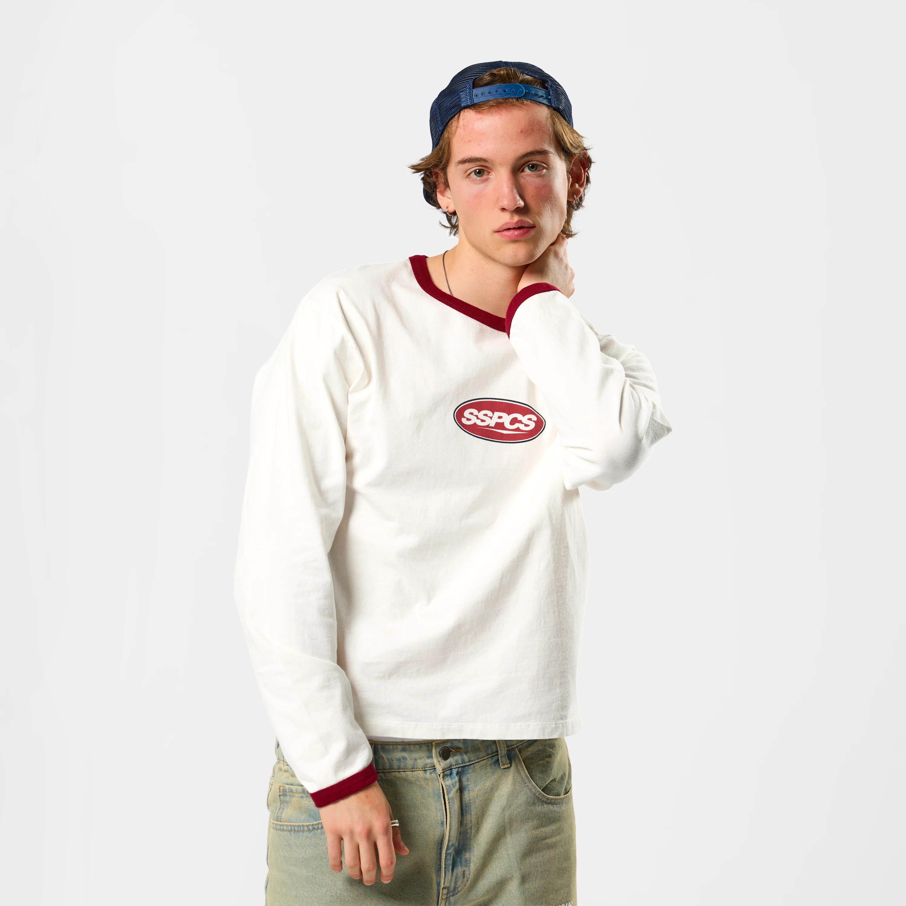 Off Season / Badge Ringer Longsleeve - Red - Image 2