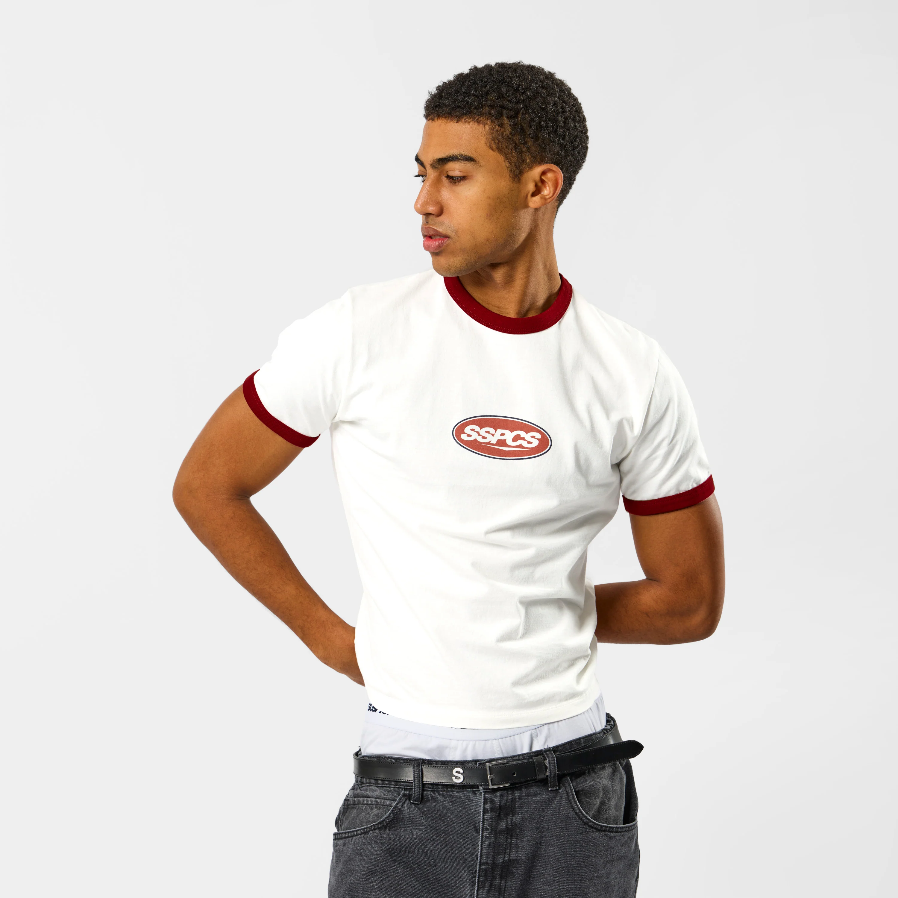 Off Season / Badge Ringer Tee - Red - Image 2