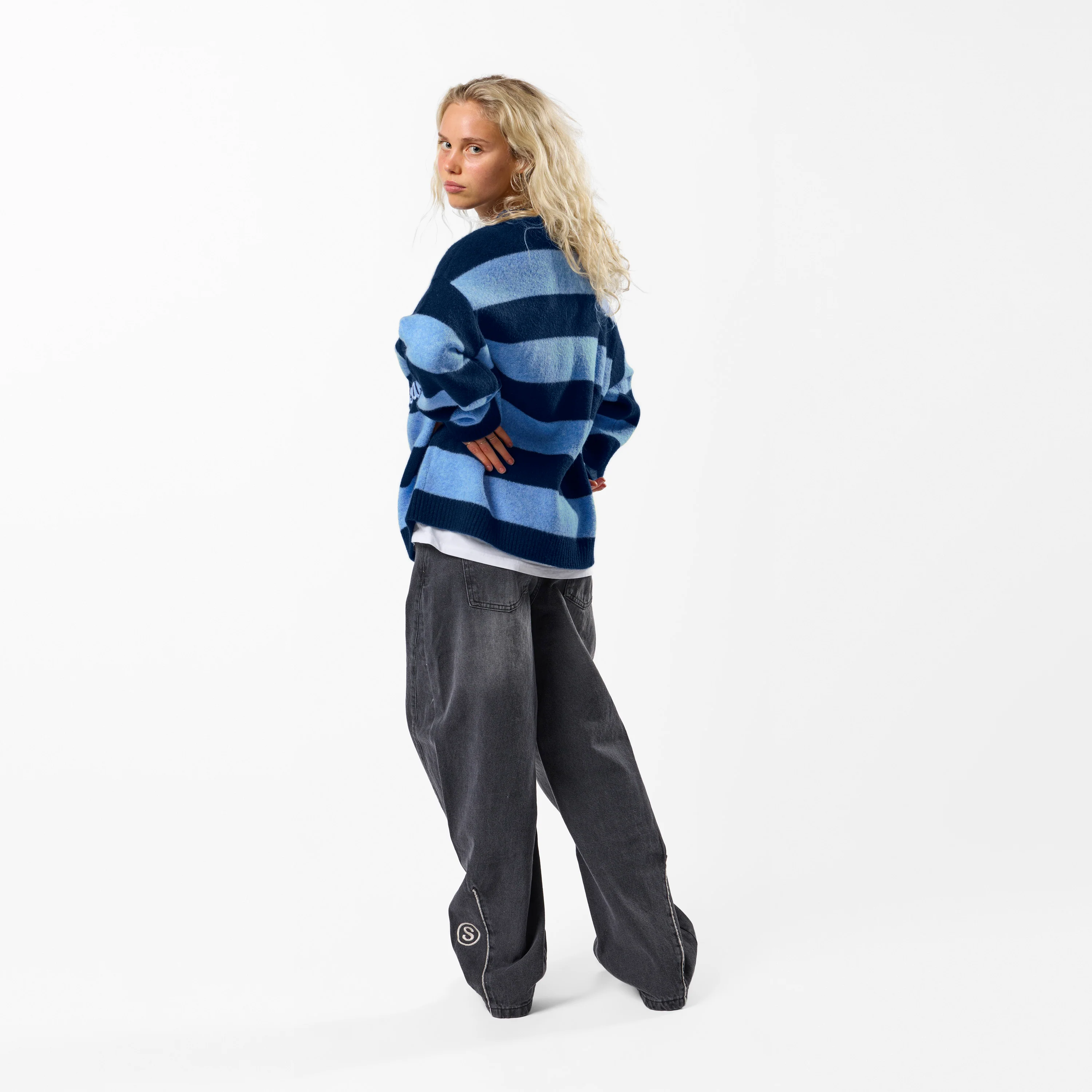 PL / Striped Knitted Sweat - Blue - Image 4