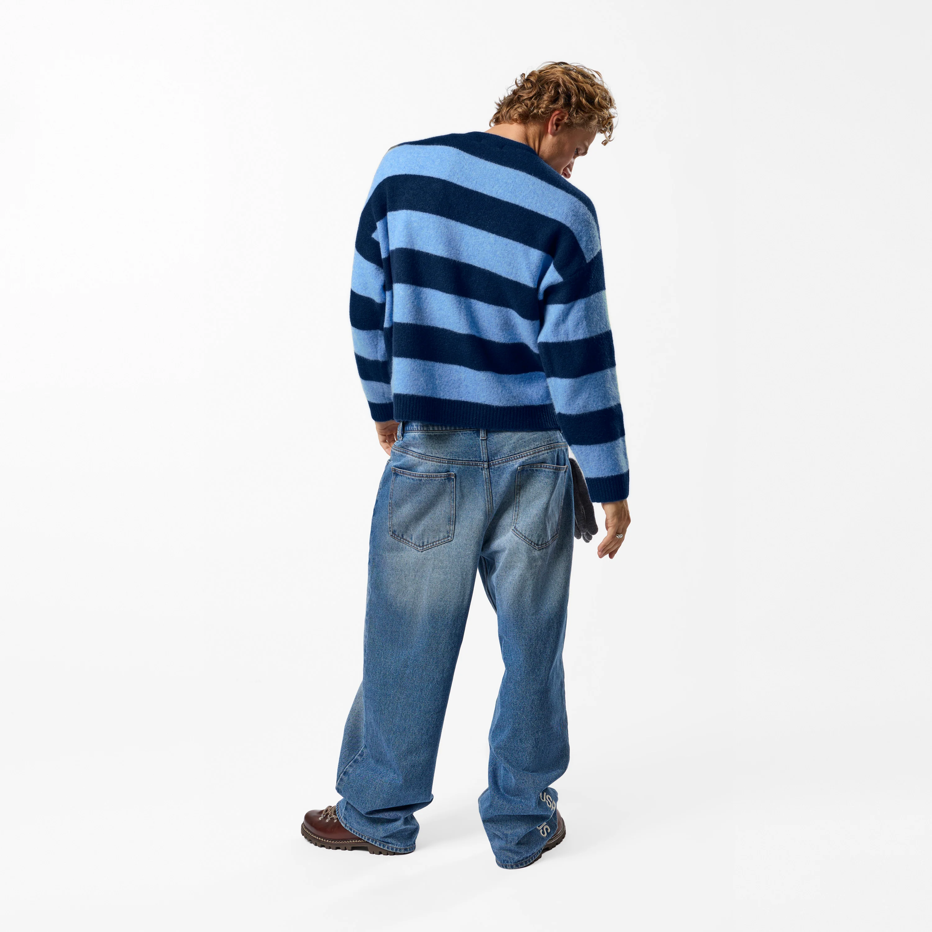 PL / Striped Knitted Sweat - Blue - Image 6