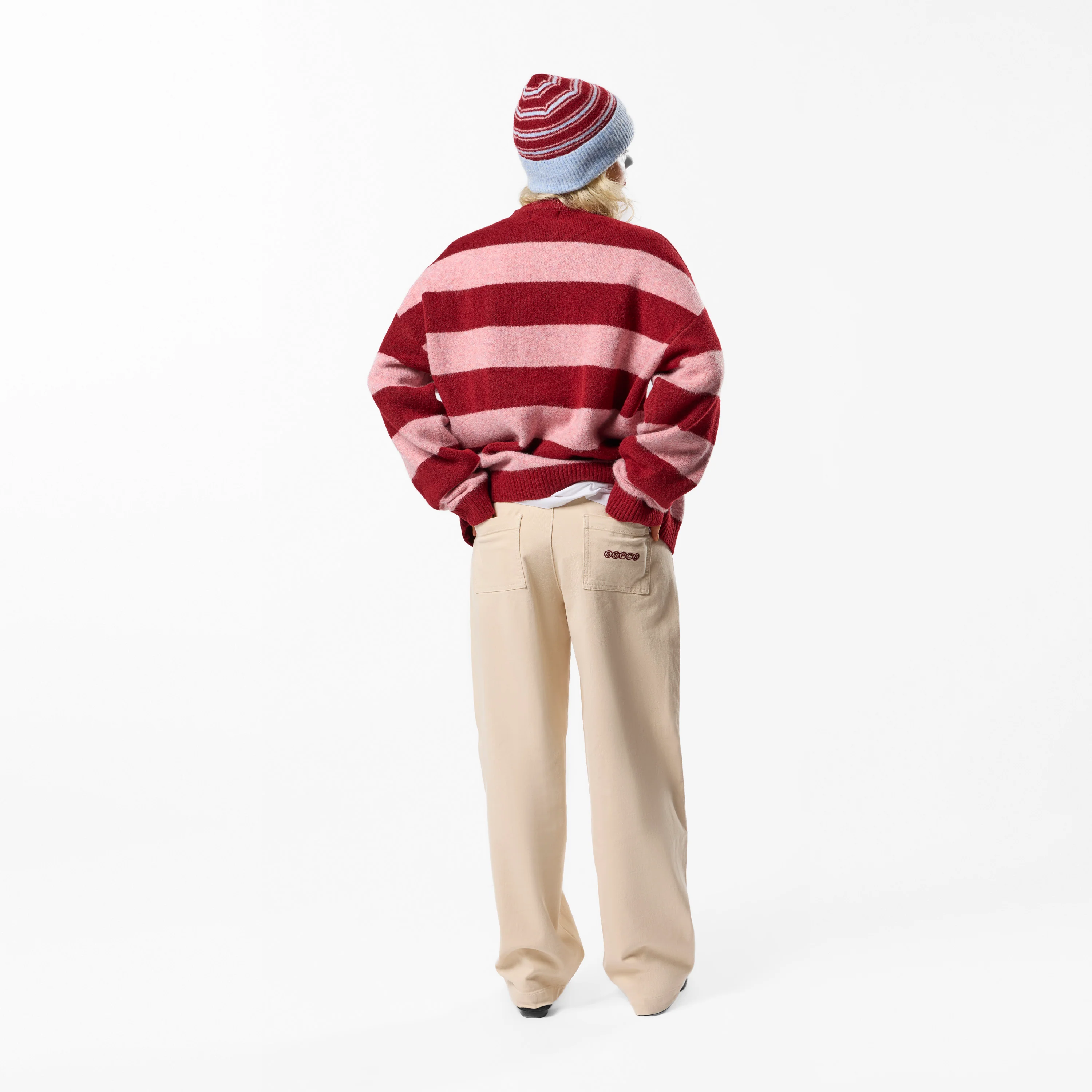 PL / Striped Knitted Sweat - Red - Image 4