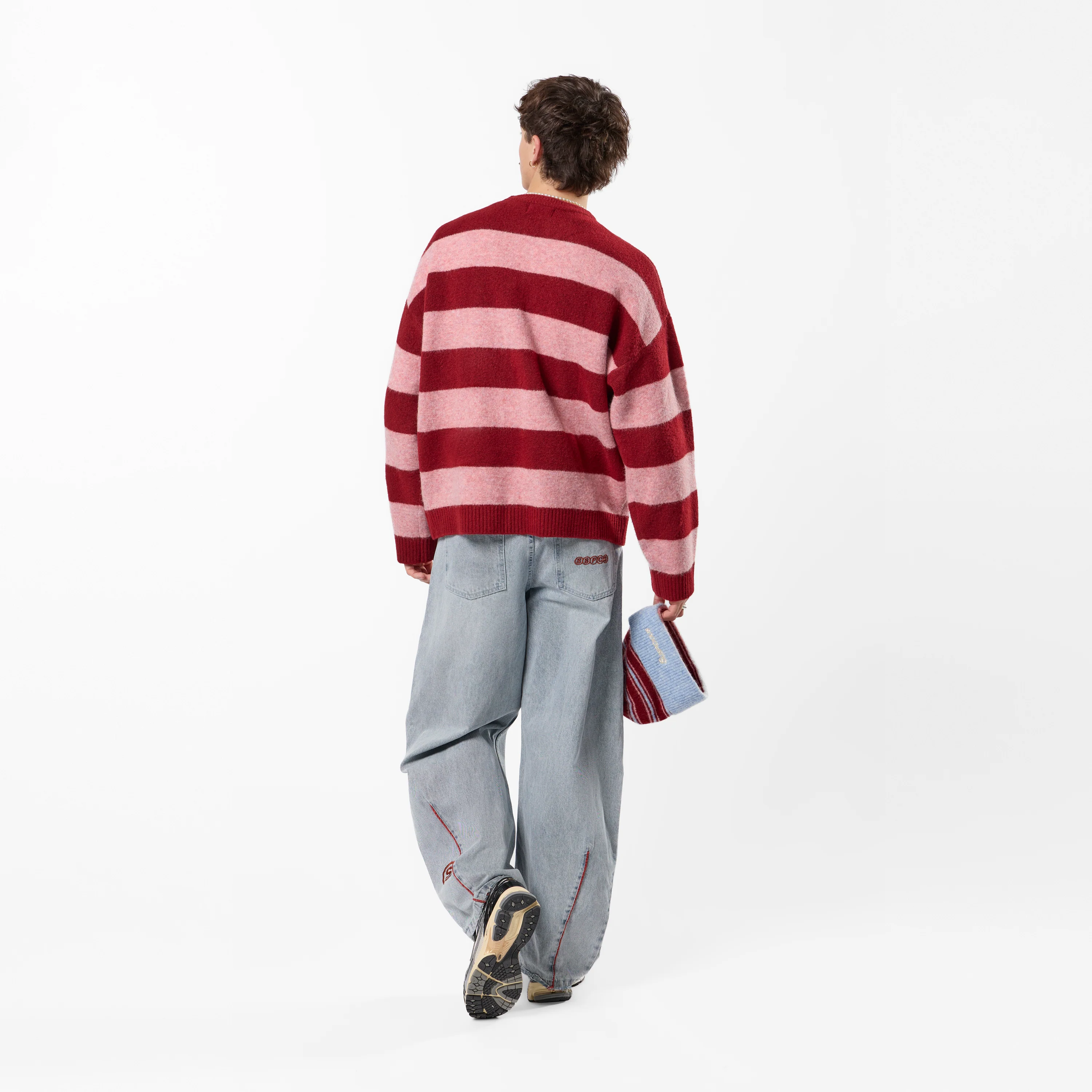 PL / Striped Knitted Sweat - Red - Image 6