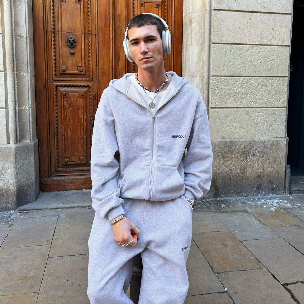 PL / The Essentials Zip-Up Hoodie - Neutral Heather - Image 10