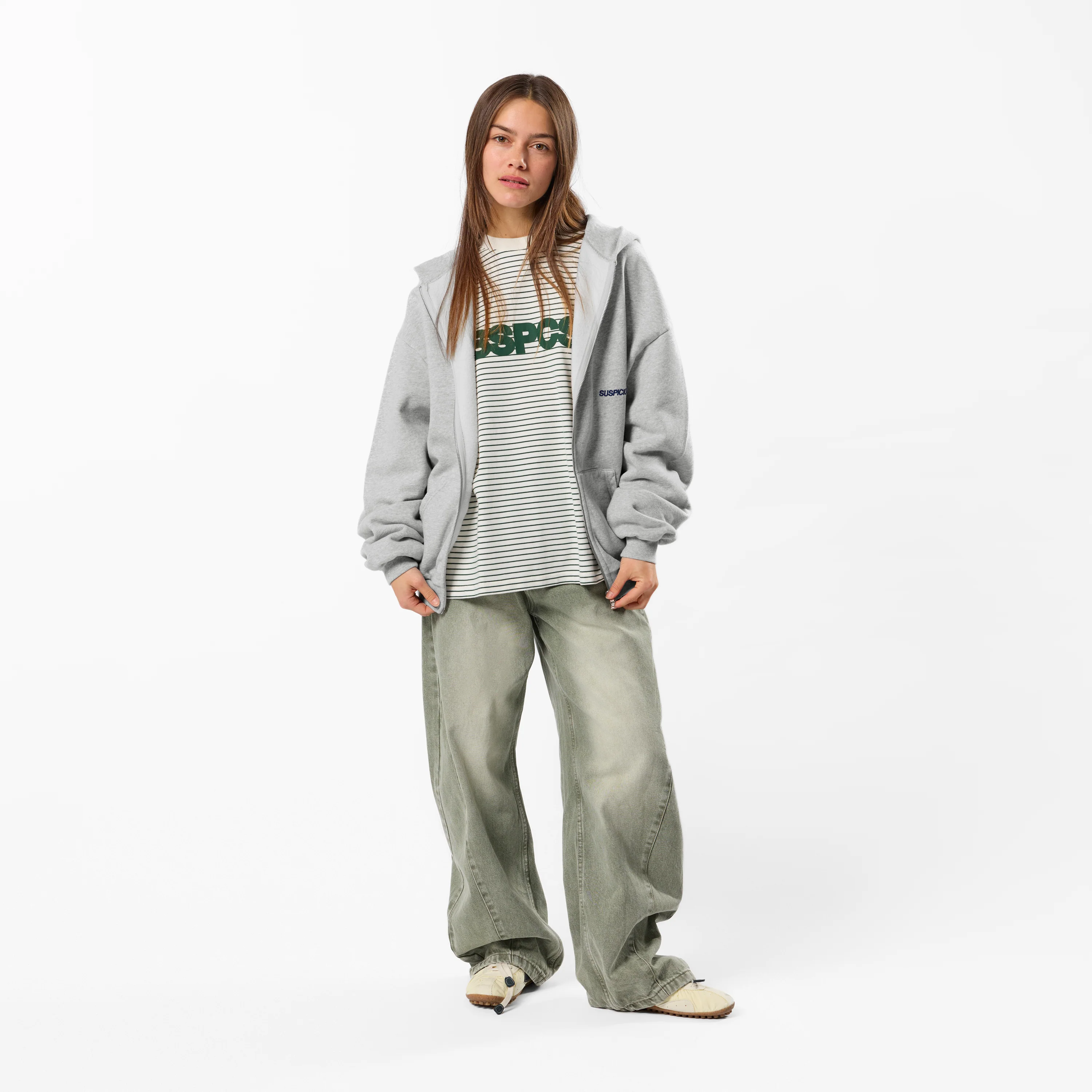 PL / The Essentials Zip-Up Hoodie - Neutral Heather - Image 3