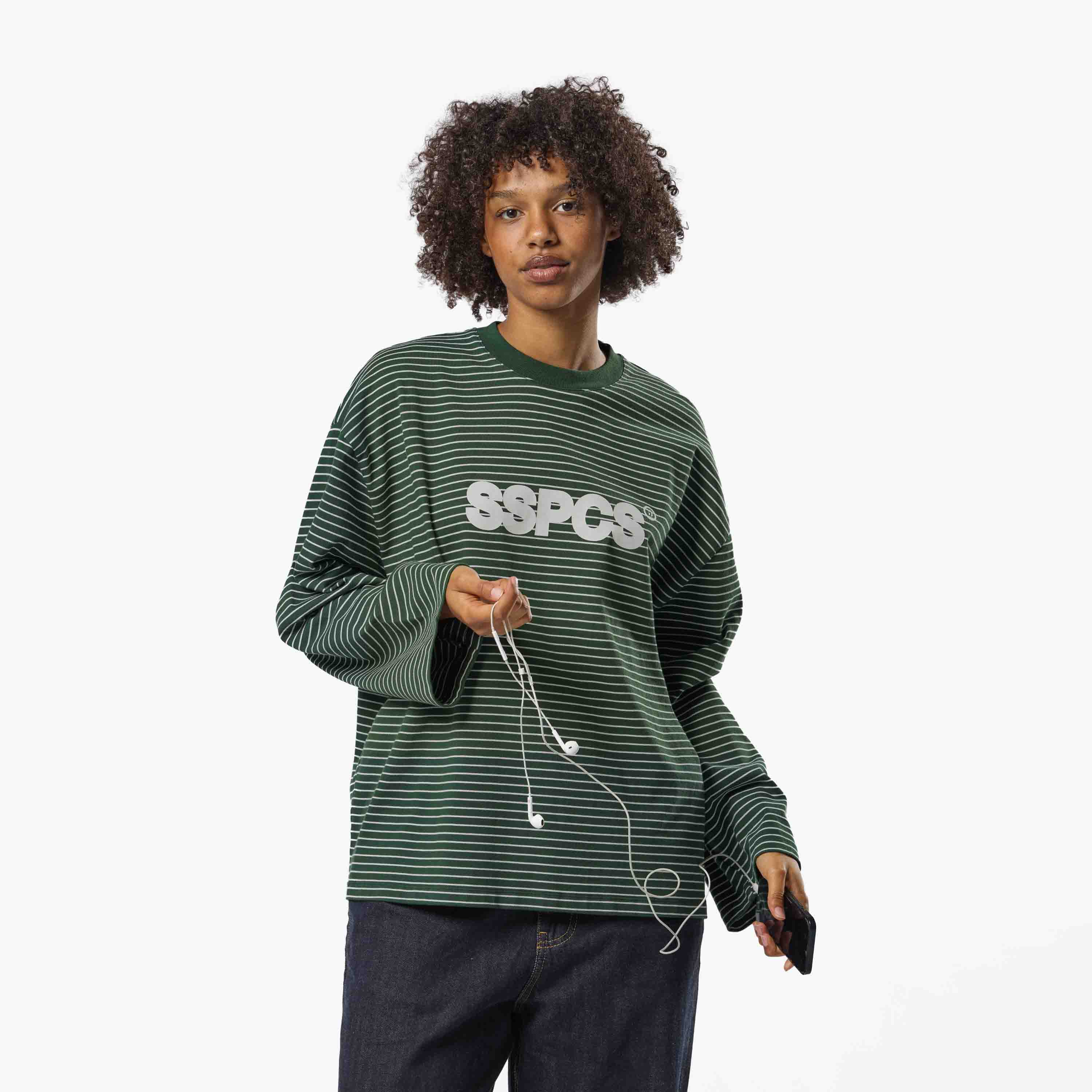 PL / The SSPCS Striped Longsleeve - Dark Forest Green - Image 2