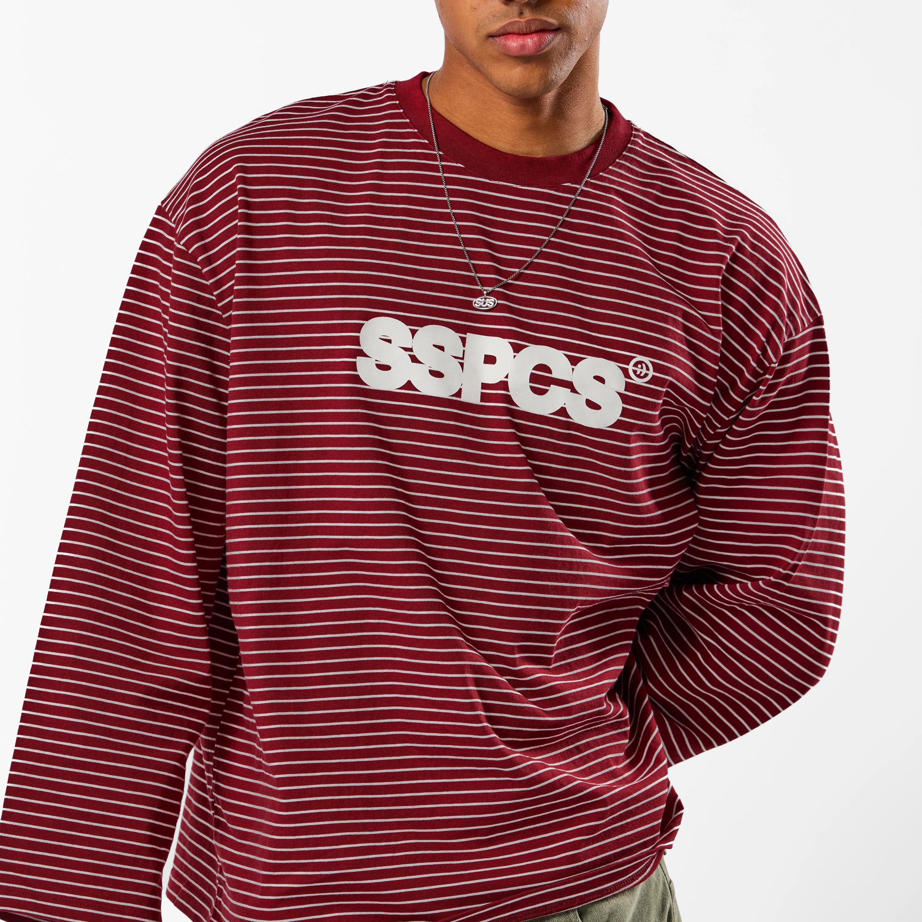 PL / The SSPCS Striped Longsleeve - Dark Red - Image 2