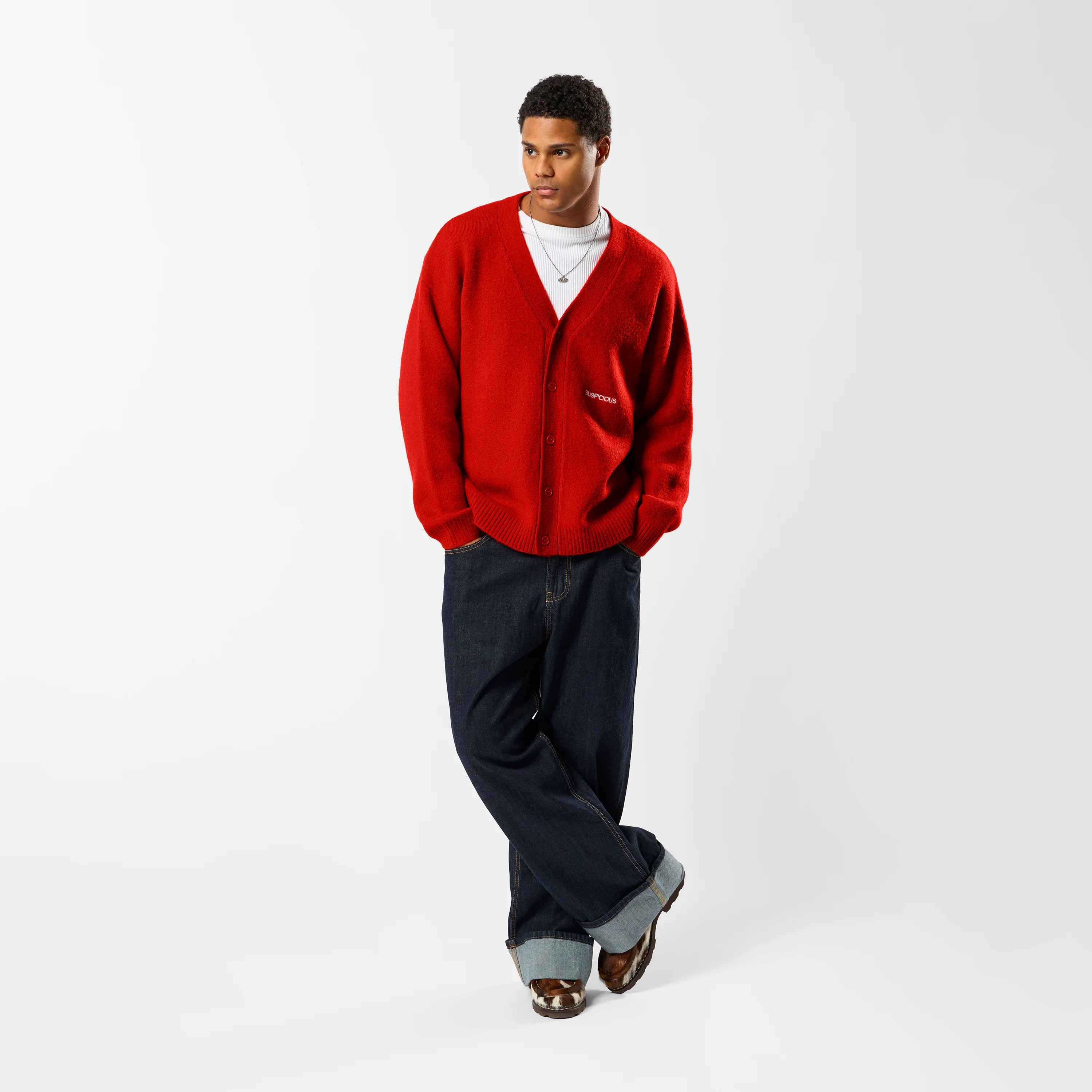 Polkaline / Essentials Knitted Cardigan - Red - Image 8