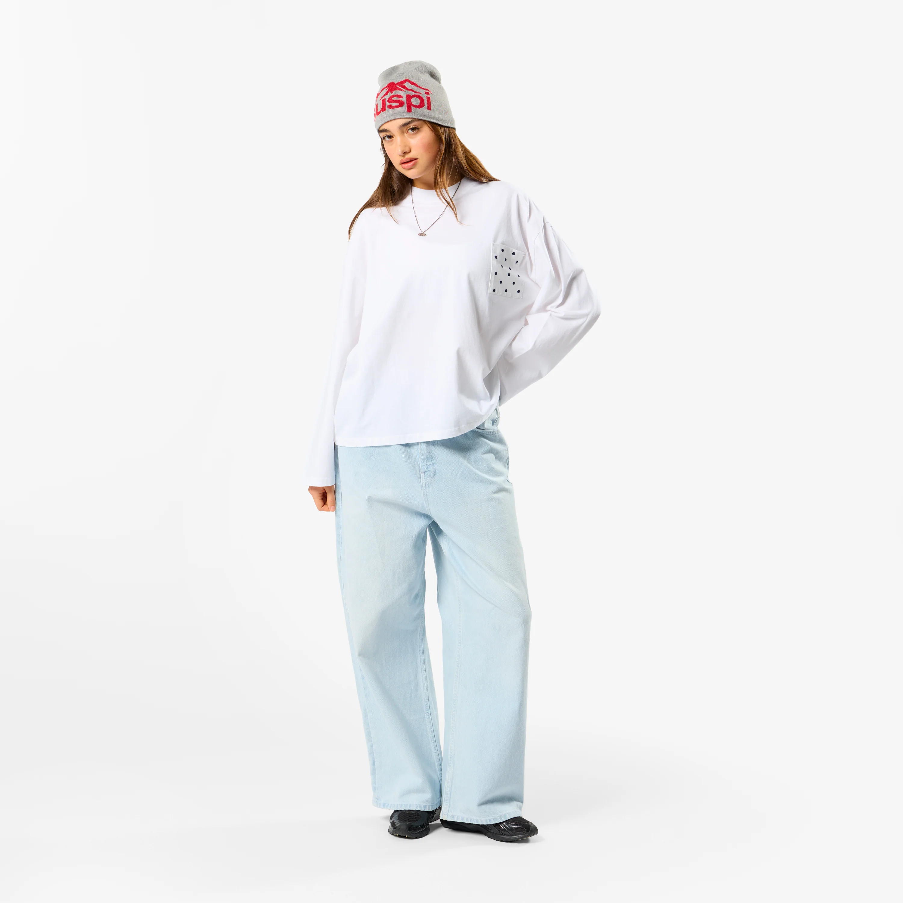 Polkaline / Polka Pocket Longsleeve - White - Image 5