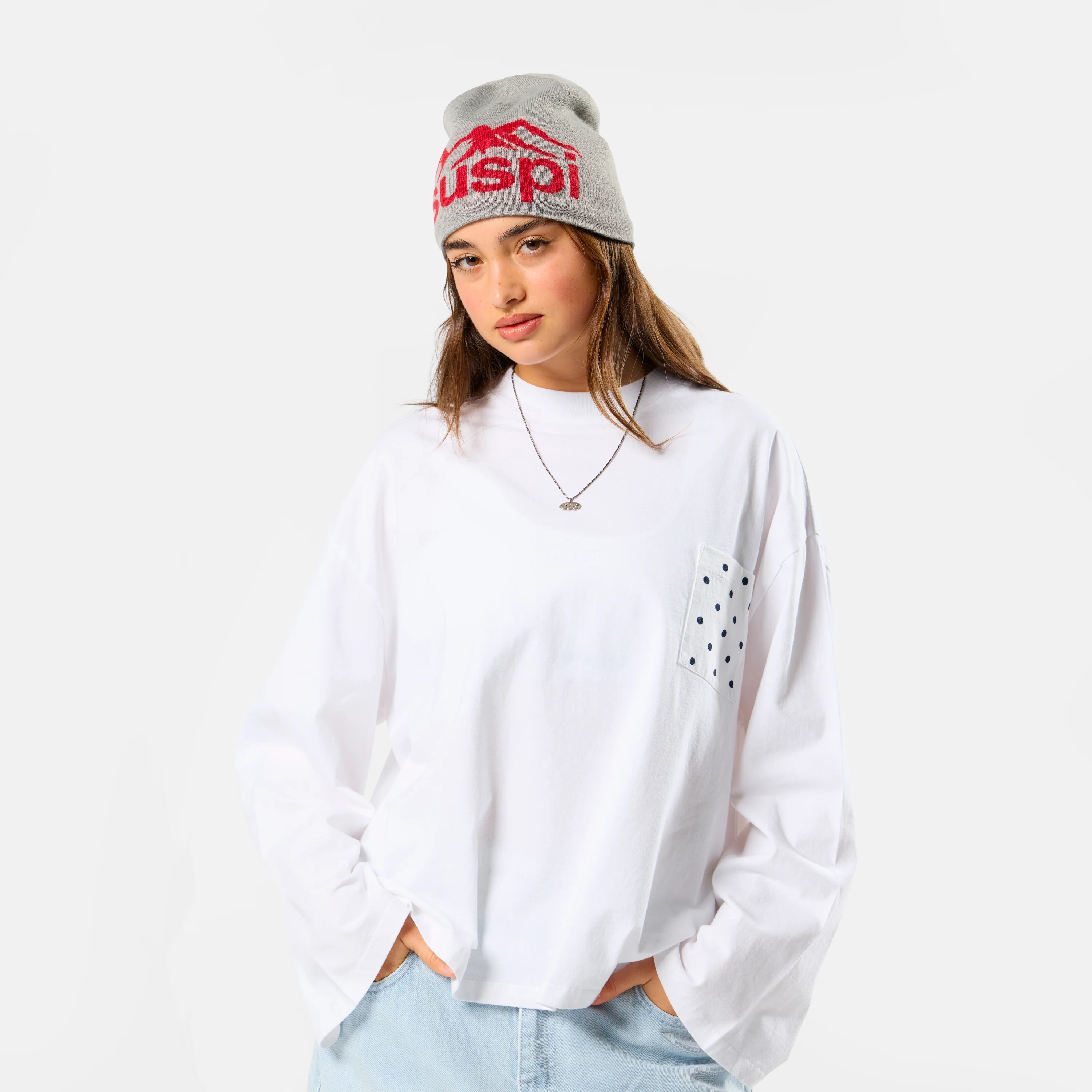 Polkaline / Polka Pocket Longsleeve - White - Image 9