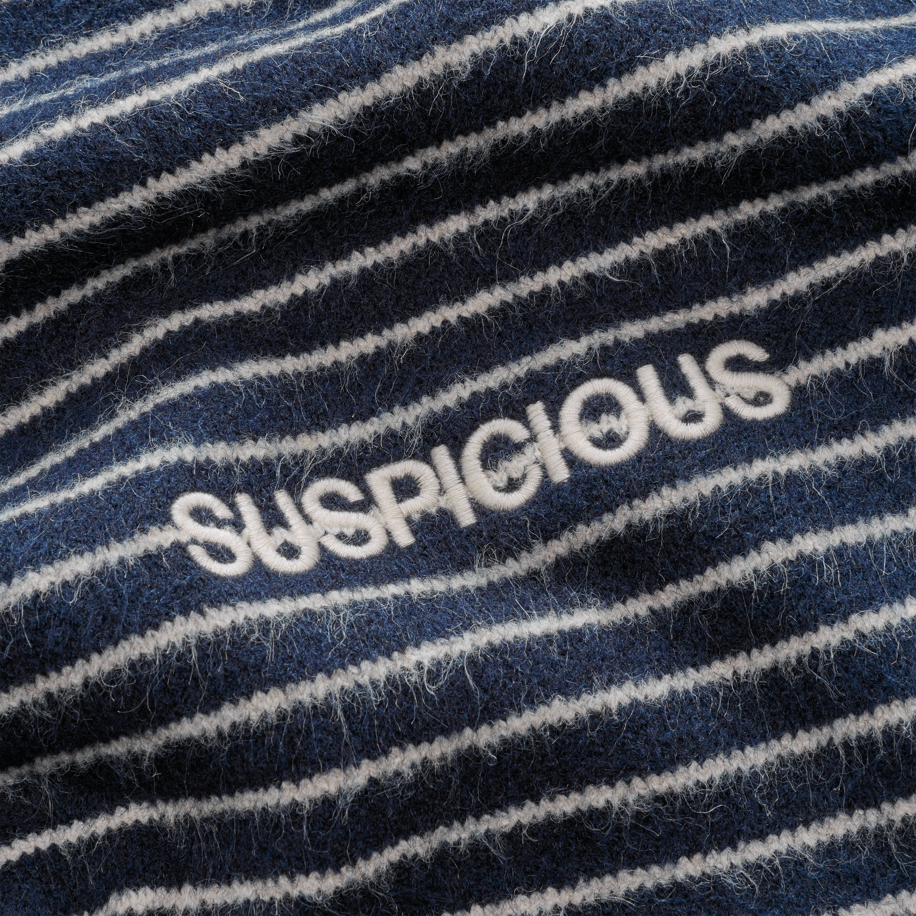 Polkaline / Striped Knitted Longsleeve Polo - Nightfall - Image 5