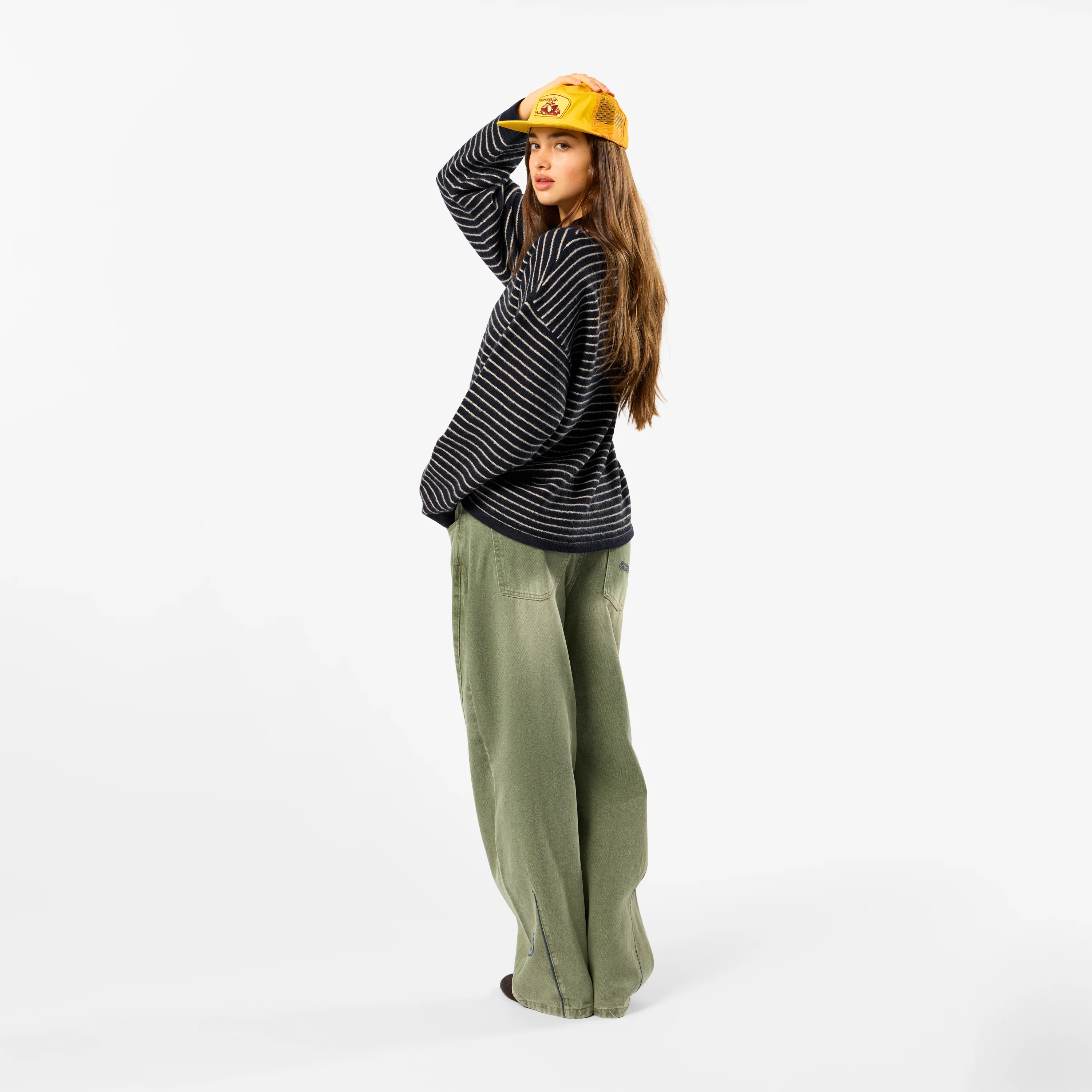 Polkaline / Striped Knitted Longsleeve Polo - Nightfall - Image 6