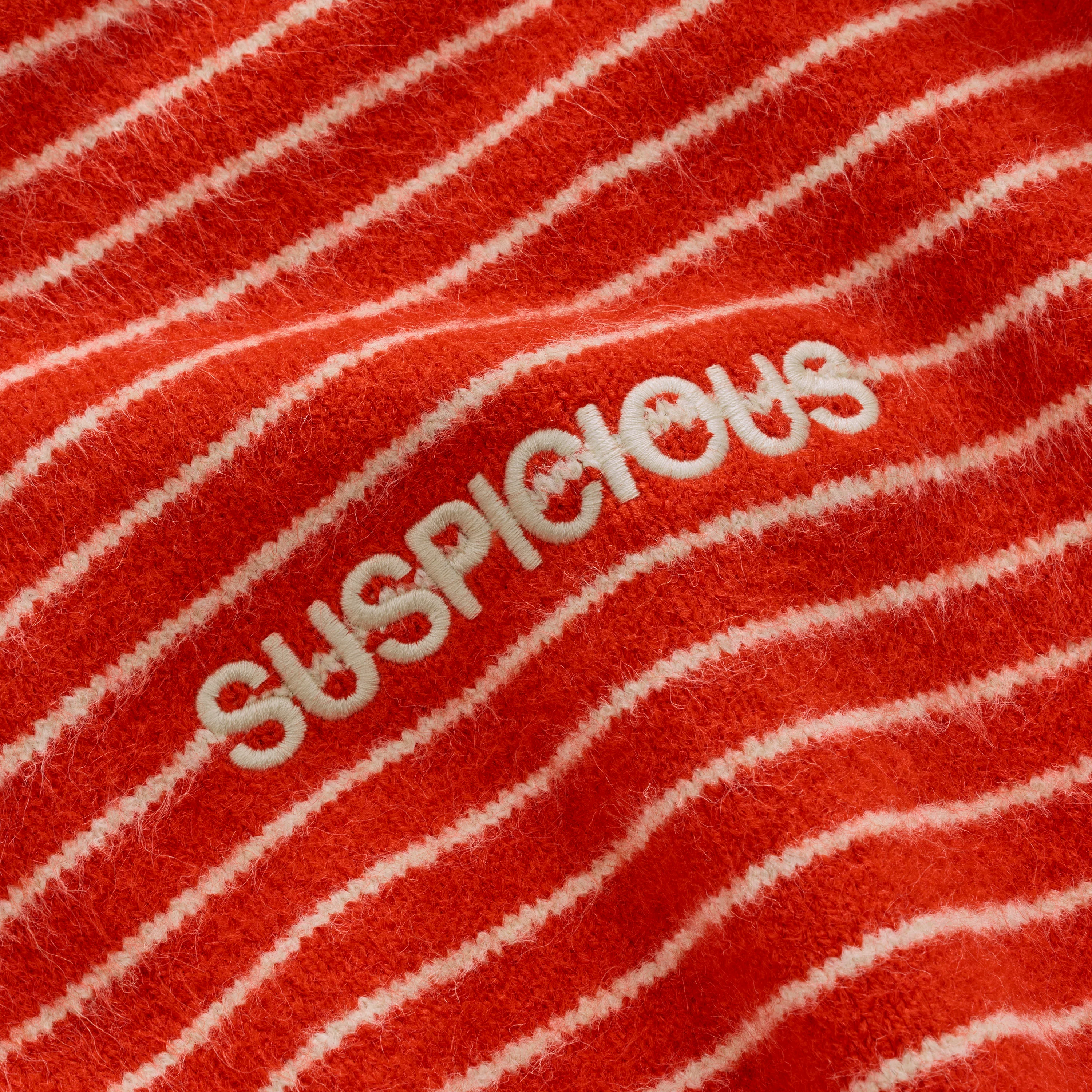 Polkaline / Striped Knitted Longsleeve Polo - Red - Image 5