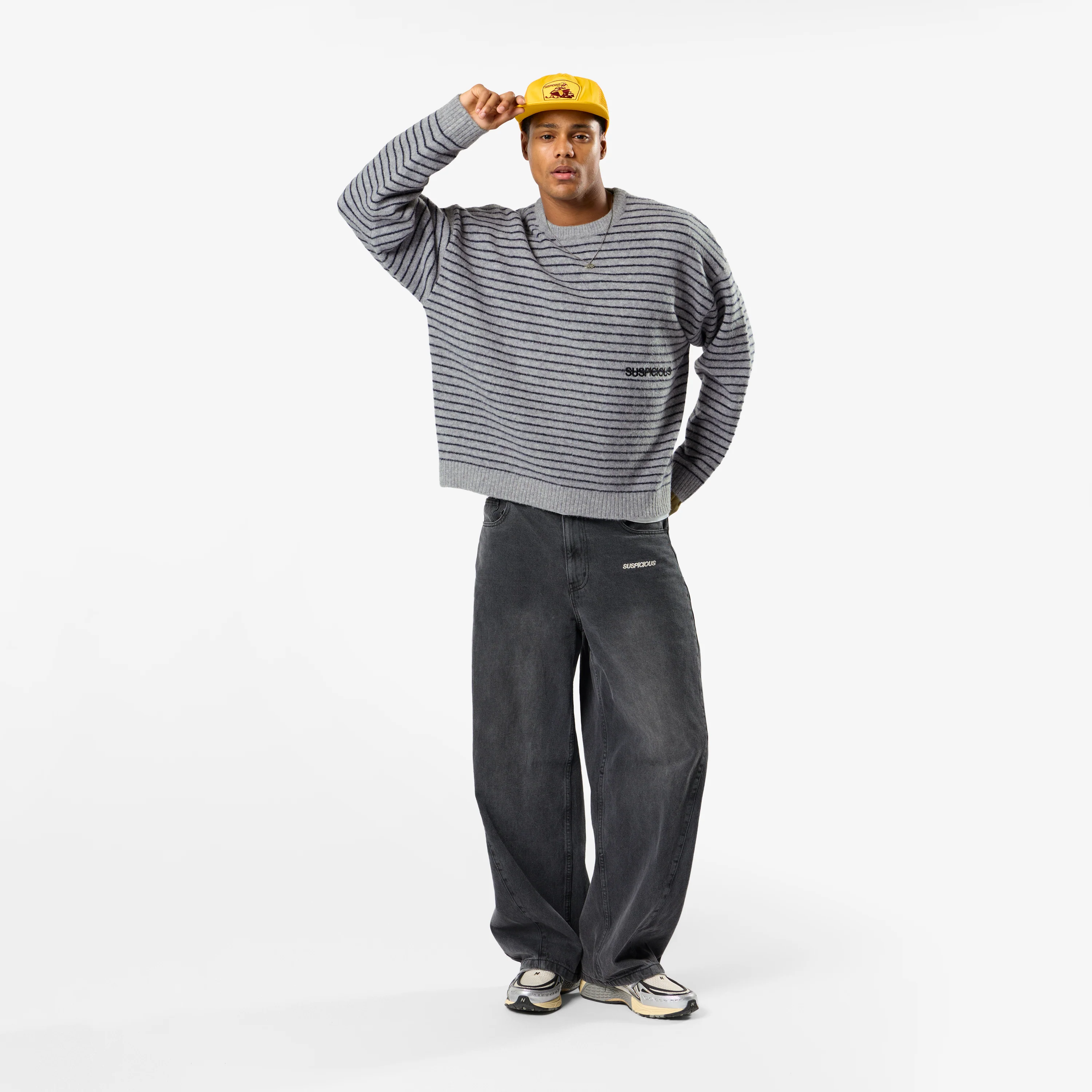 Polkaline / Striped Knitted Sweat - Neutral Heather - Image 3